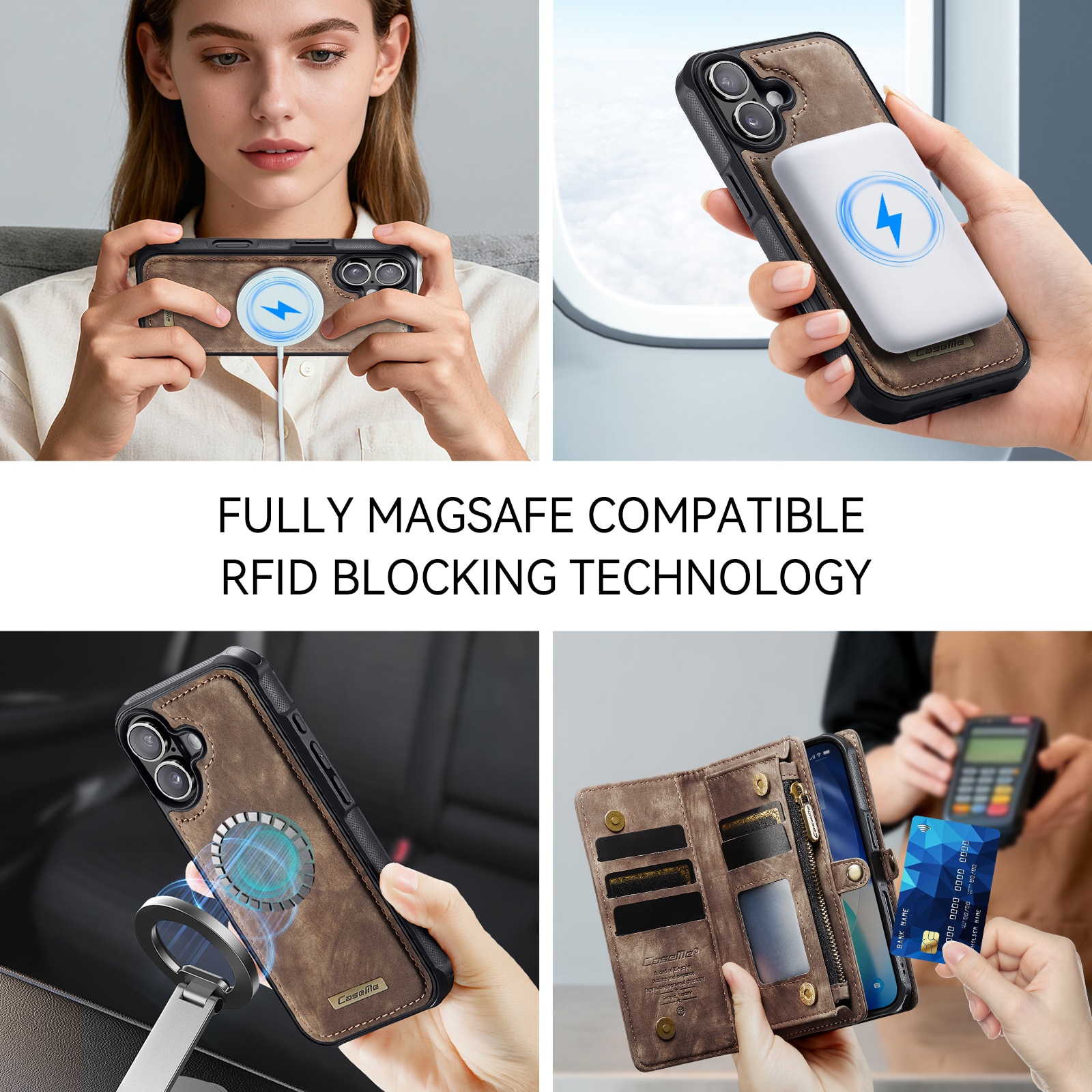 iPhone 17 Multi-slot Wallet Case Brown