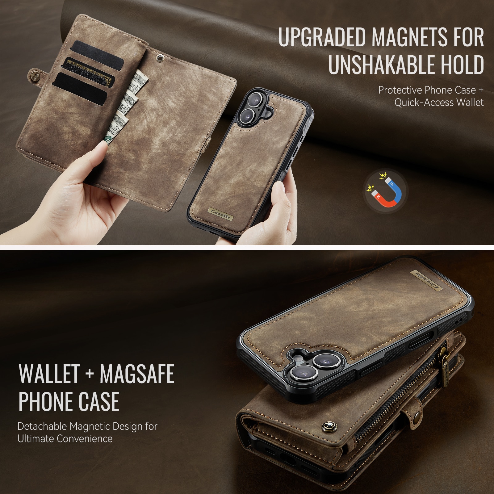 iPhone 17 Multi-slot Wallet Case Brown