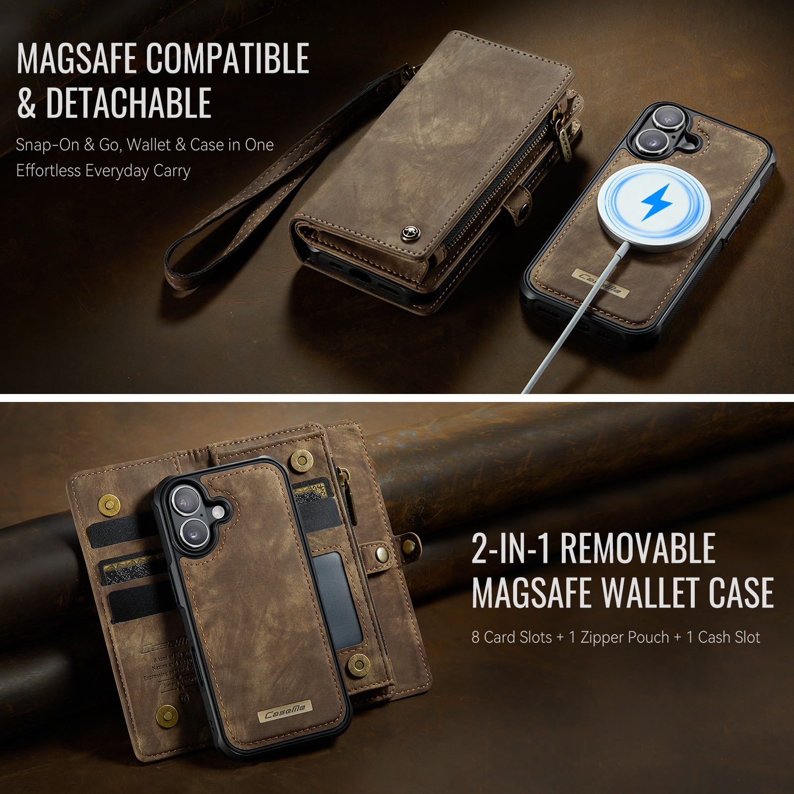 iPhone 17 Multi-slot Wallet Case Brown