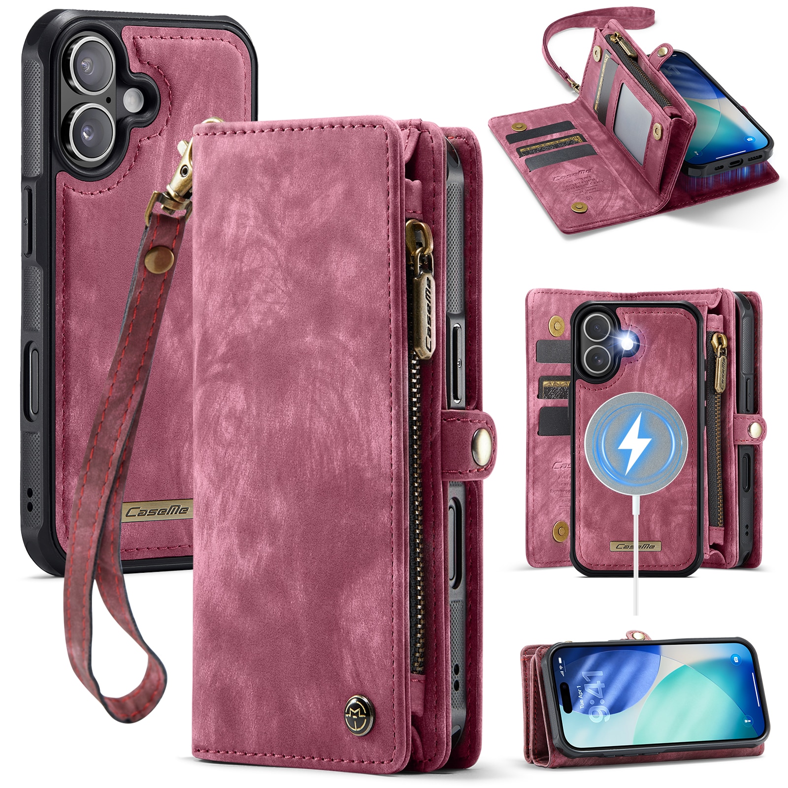 iPhone 17 Multi-slot Wallet Case Red