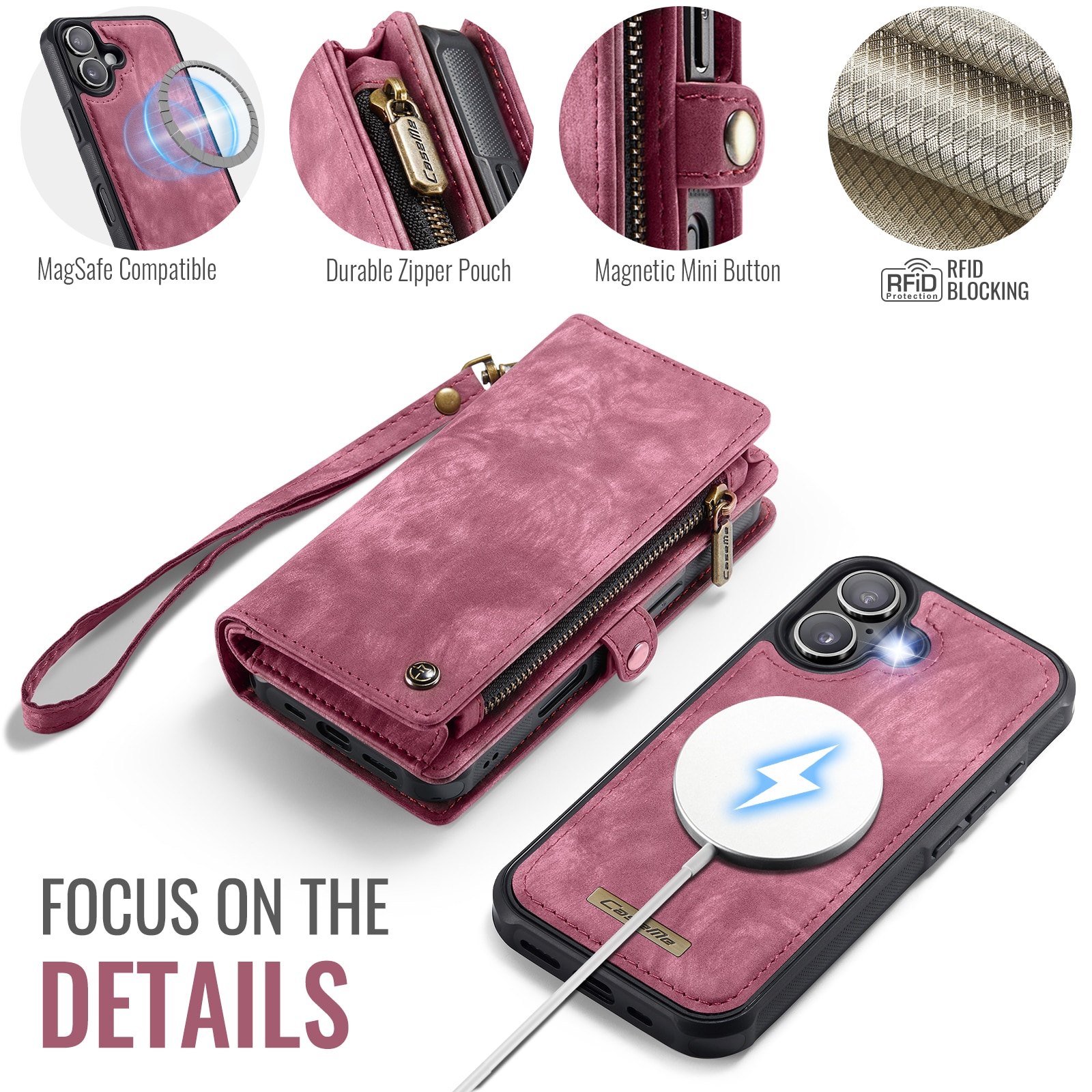 iPhone 17 Multi-slot Wallet Case Red