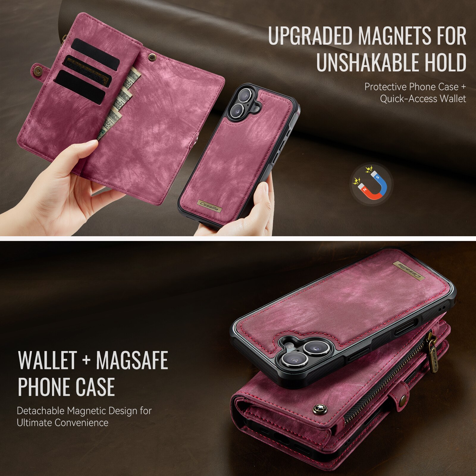iPhone 17 Multi-slot Wallet Case Red