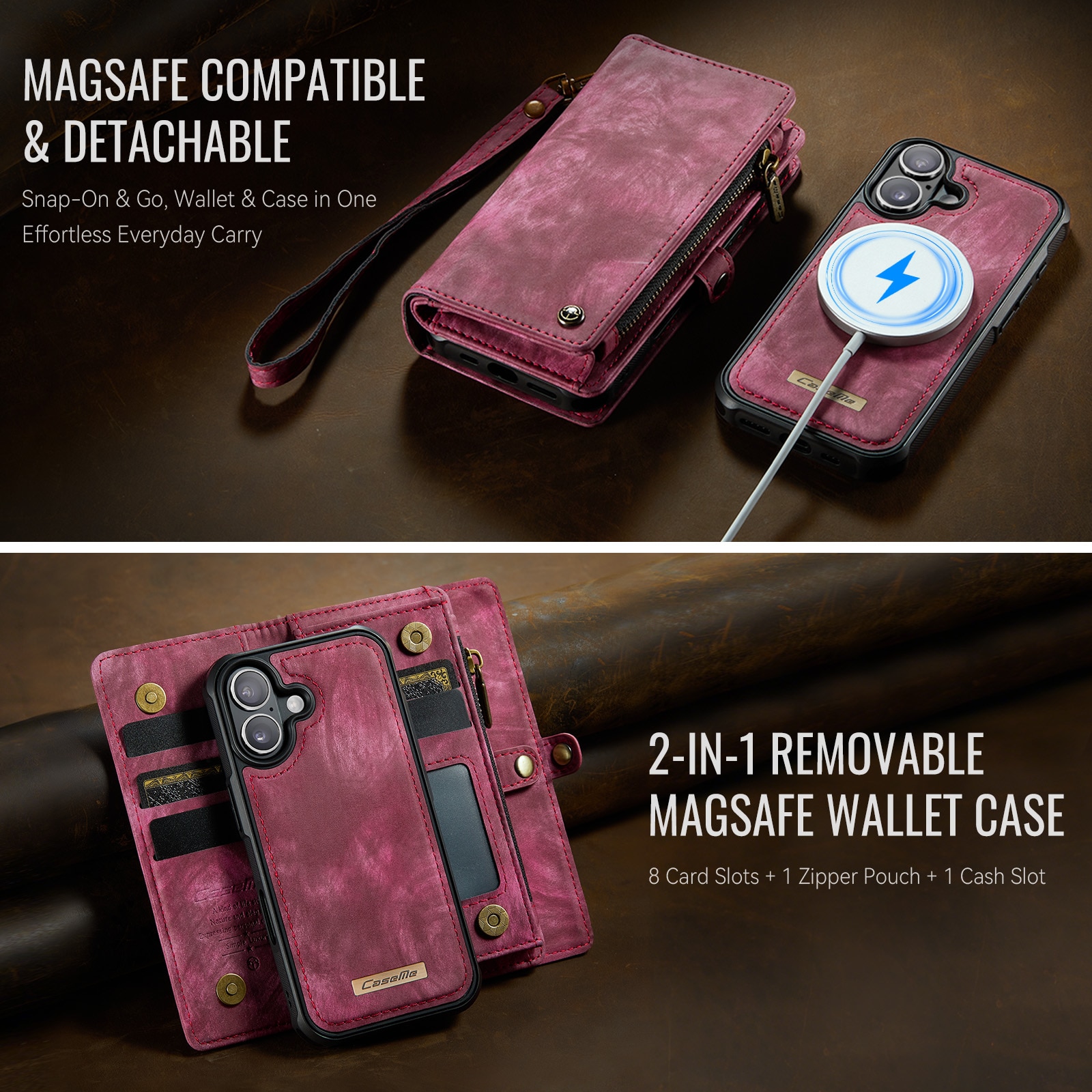 iPhone 17 Multi-slot Wallet Case Red