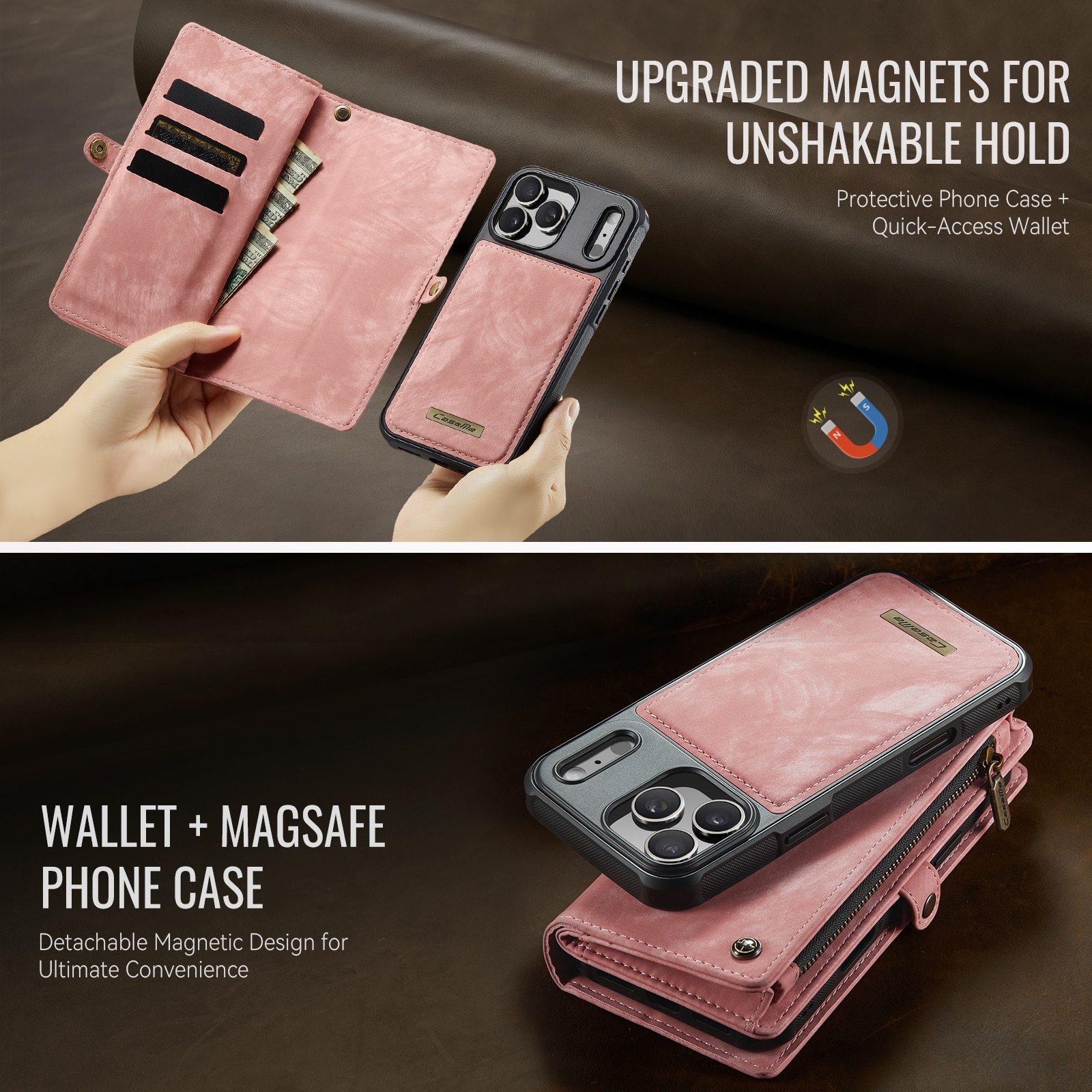iPhone 17 Pro Max Multi-slot Wallet Case Pink