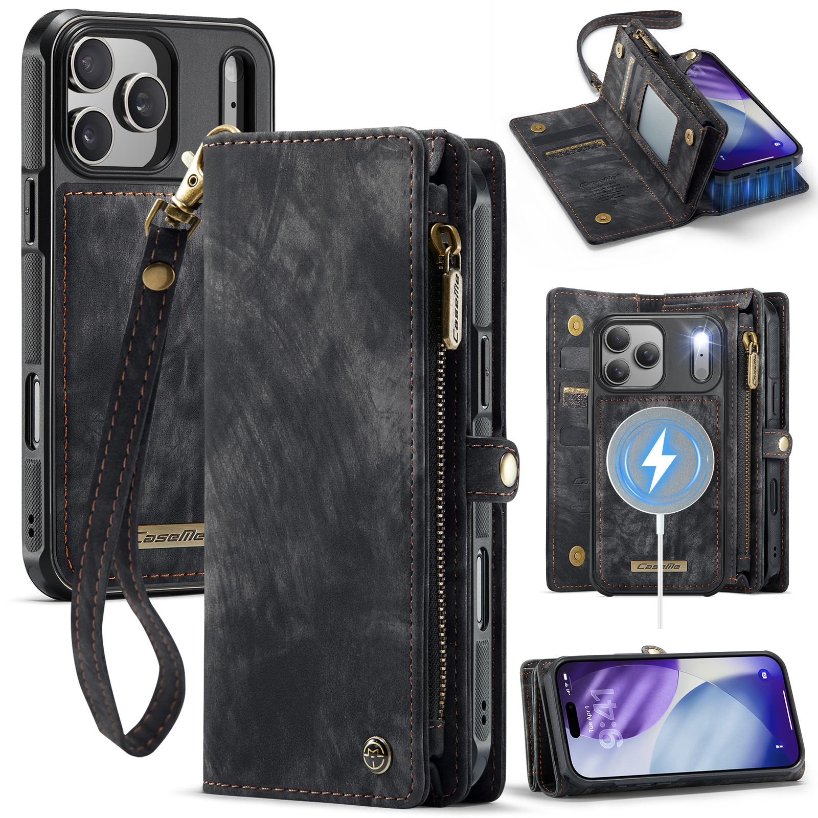 iPhone 17 Pro Max Multi-slot Wallet Case Grey