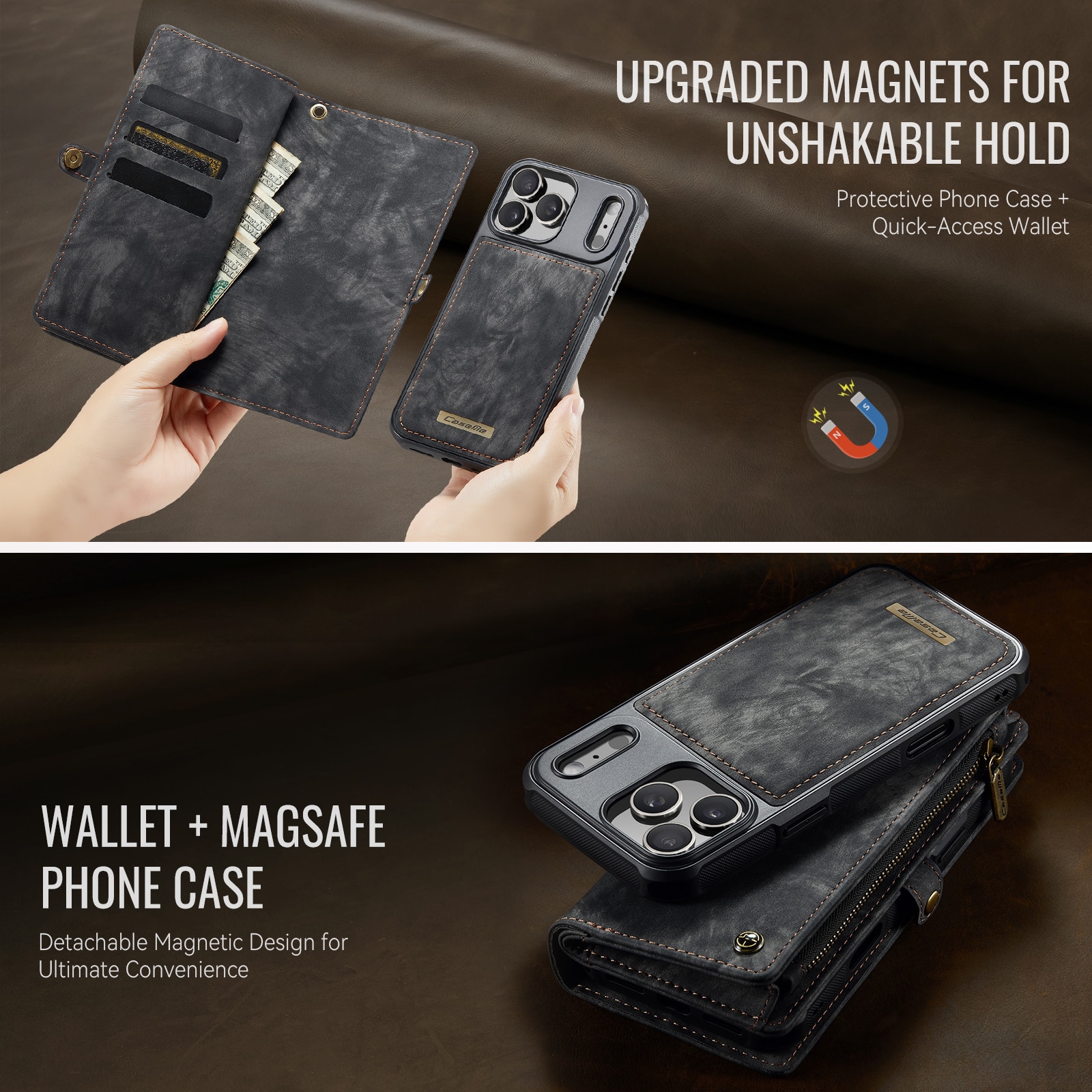 iPhone 17 Pro Max Multi-slot Wallet Case Grey