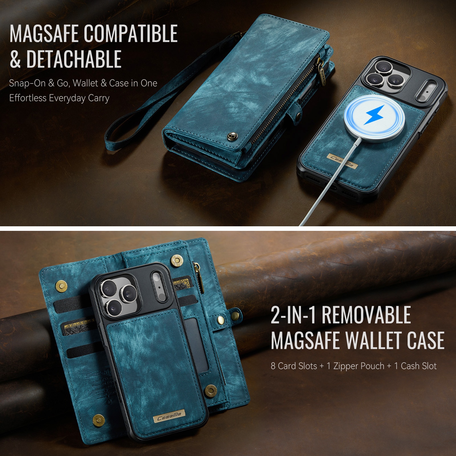 iPhone 17 Pro Max Multi-slot Wallet Case Blue