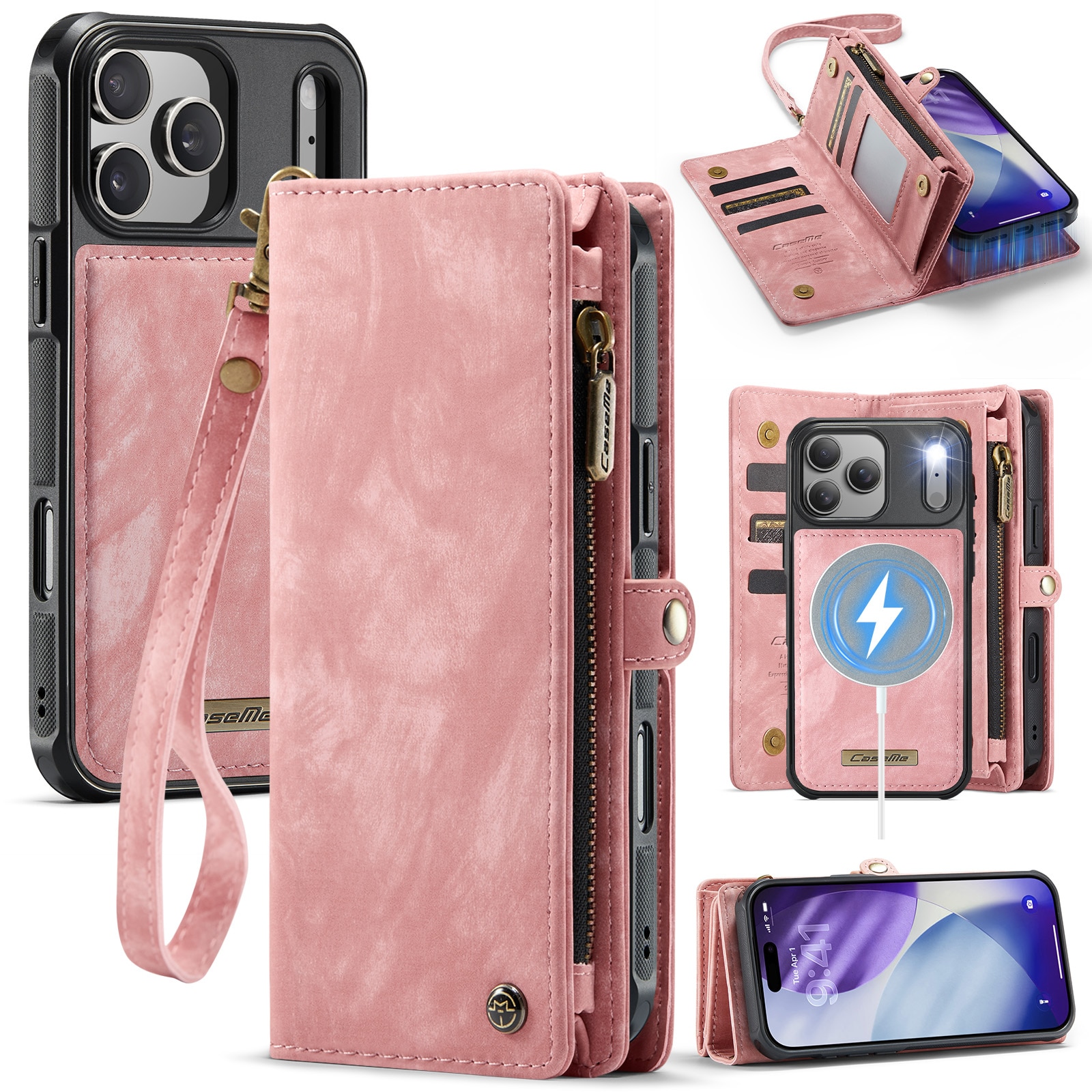 iPhone 17 Pro Multi-slot Wallet Case Pink