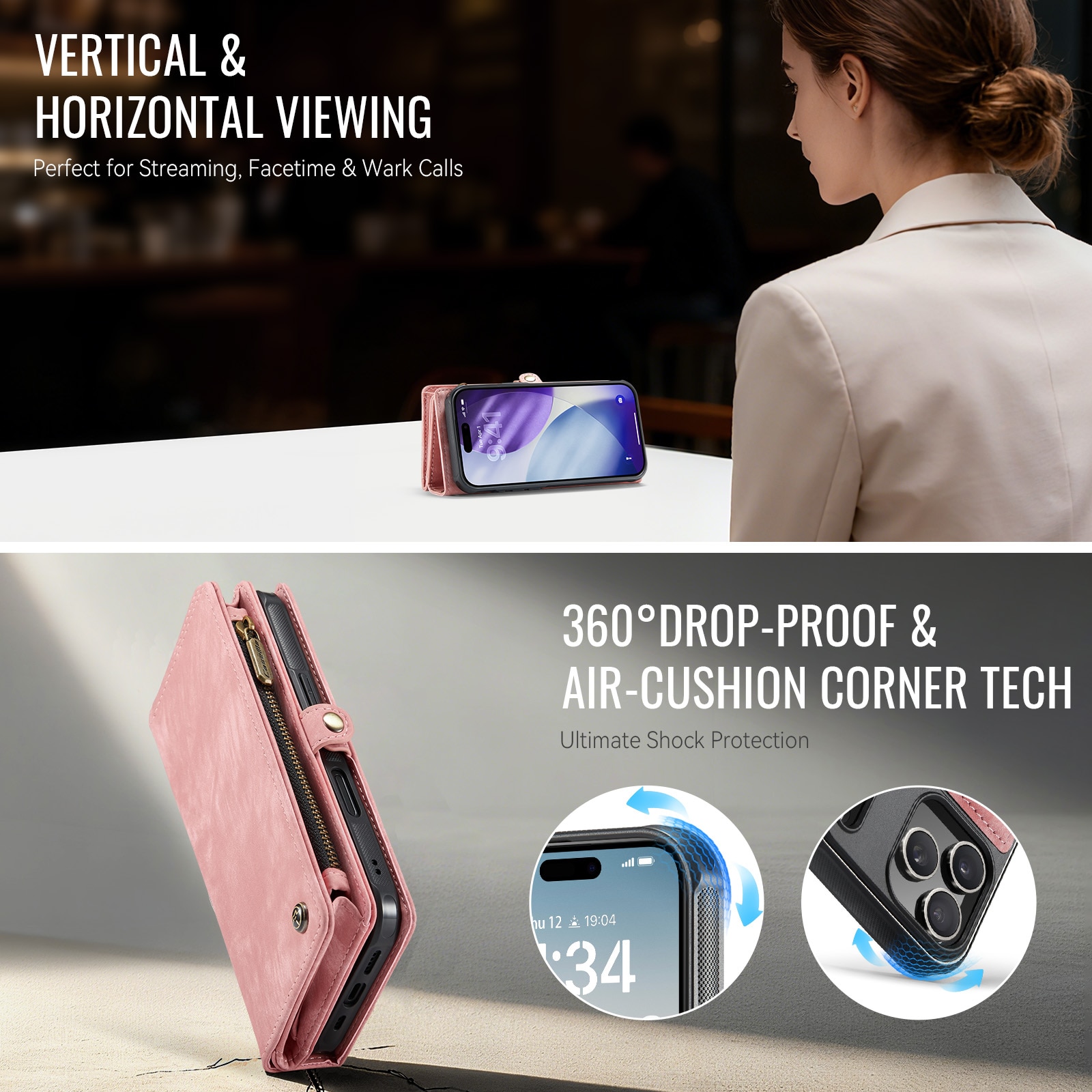 iPhone 17 Pro Multi-slot Wallet Case Pink