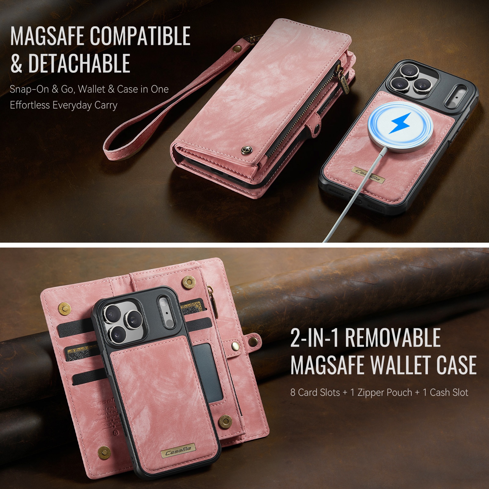 iPhone 17 Pro Multi-slot Wallet Case Pink