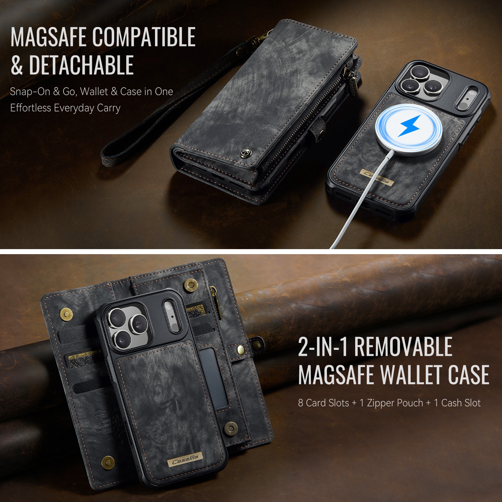 iPhone 17 Pro Multi-slot Wallet Case Grey