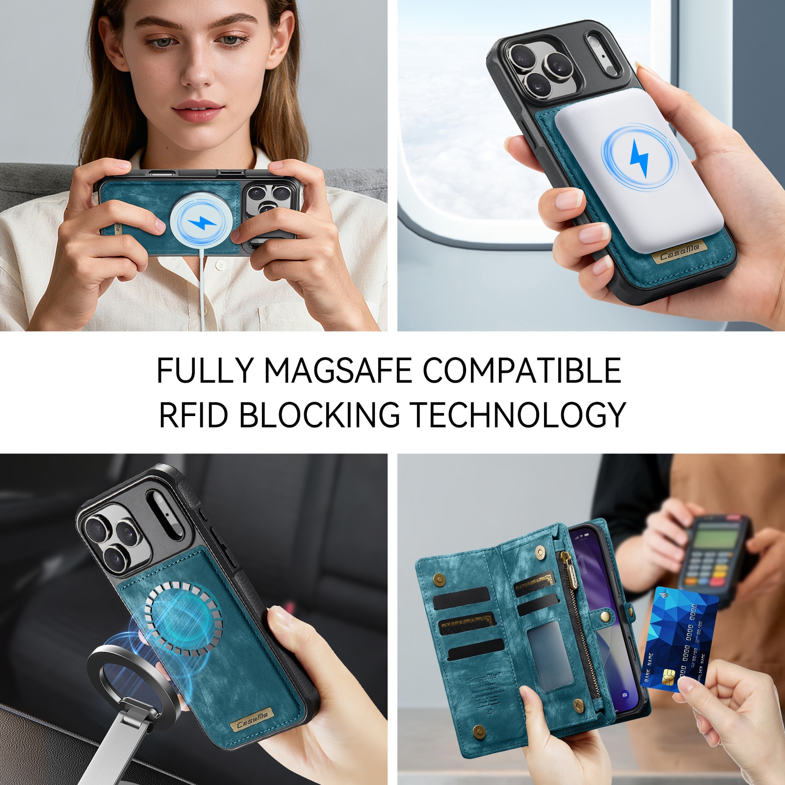 iPhone 17 Pro Multi-slot Wallet Case Blue