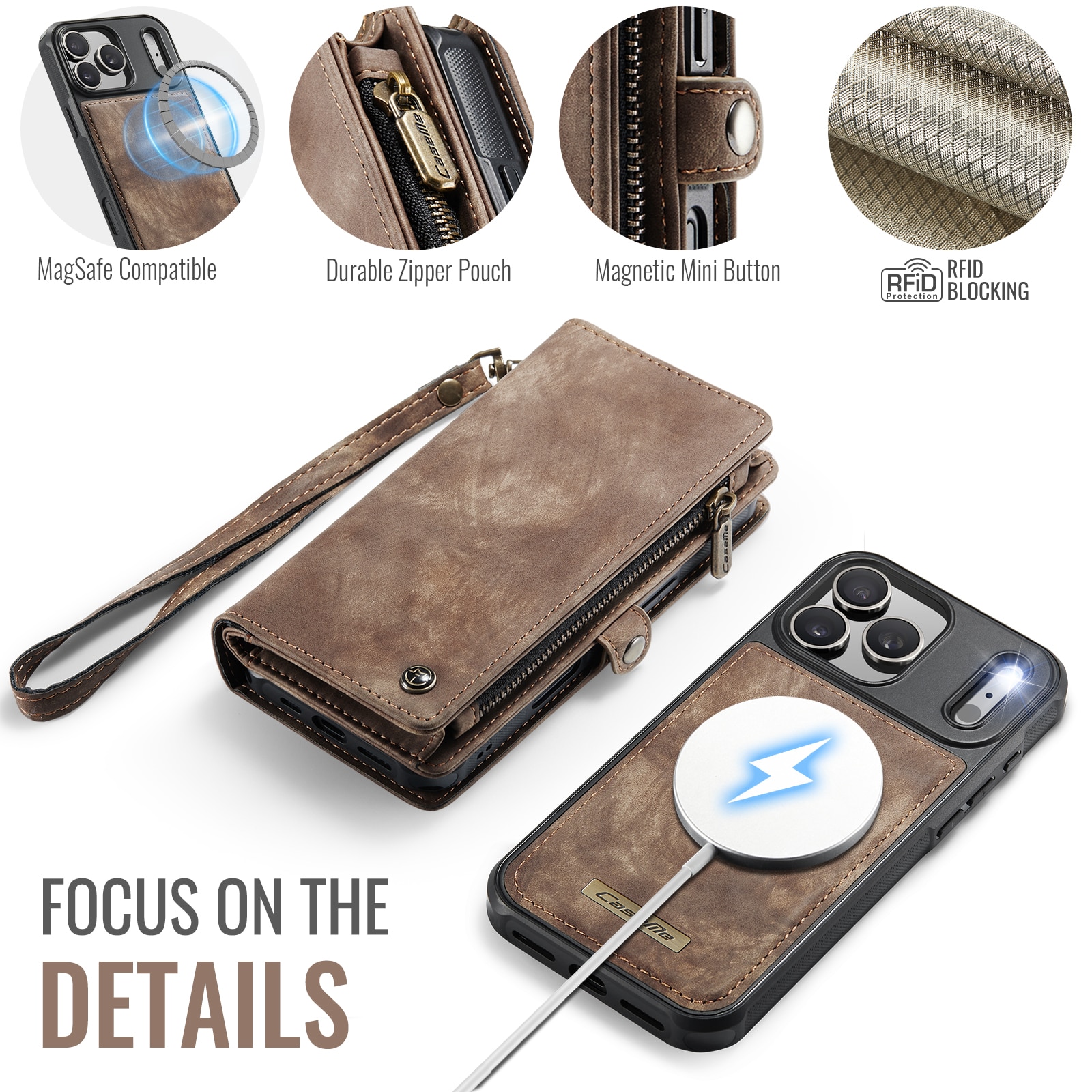 iPhone 17 Pro Multi-slot Wallet Case Brown