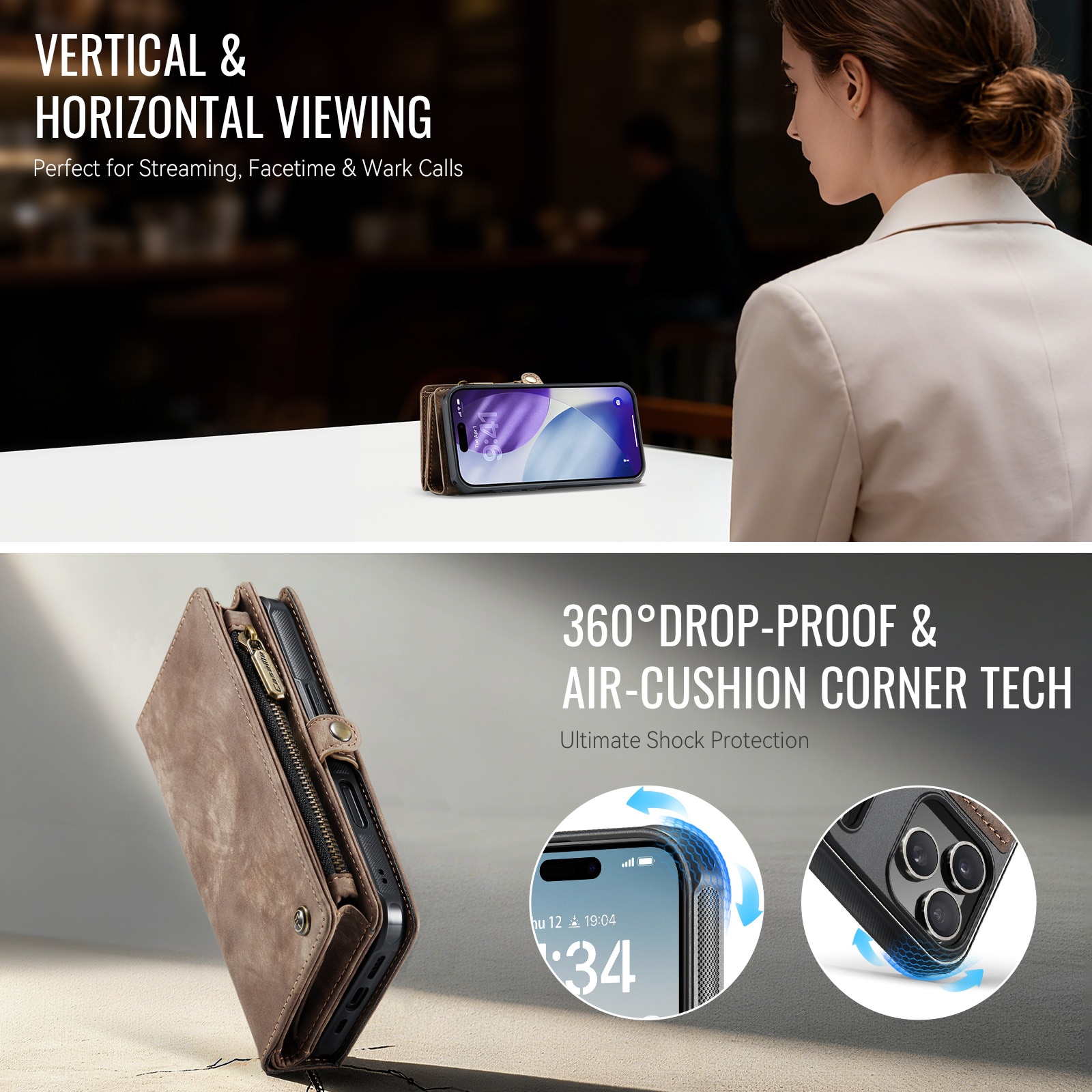 iPhone 17 Pro Multi-slot Wallet Case Brown