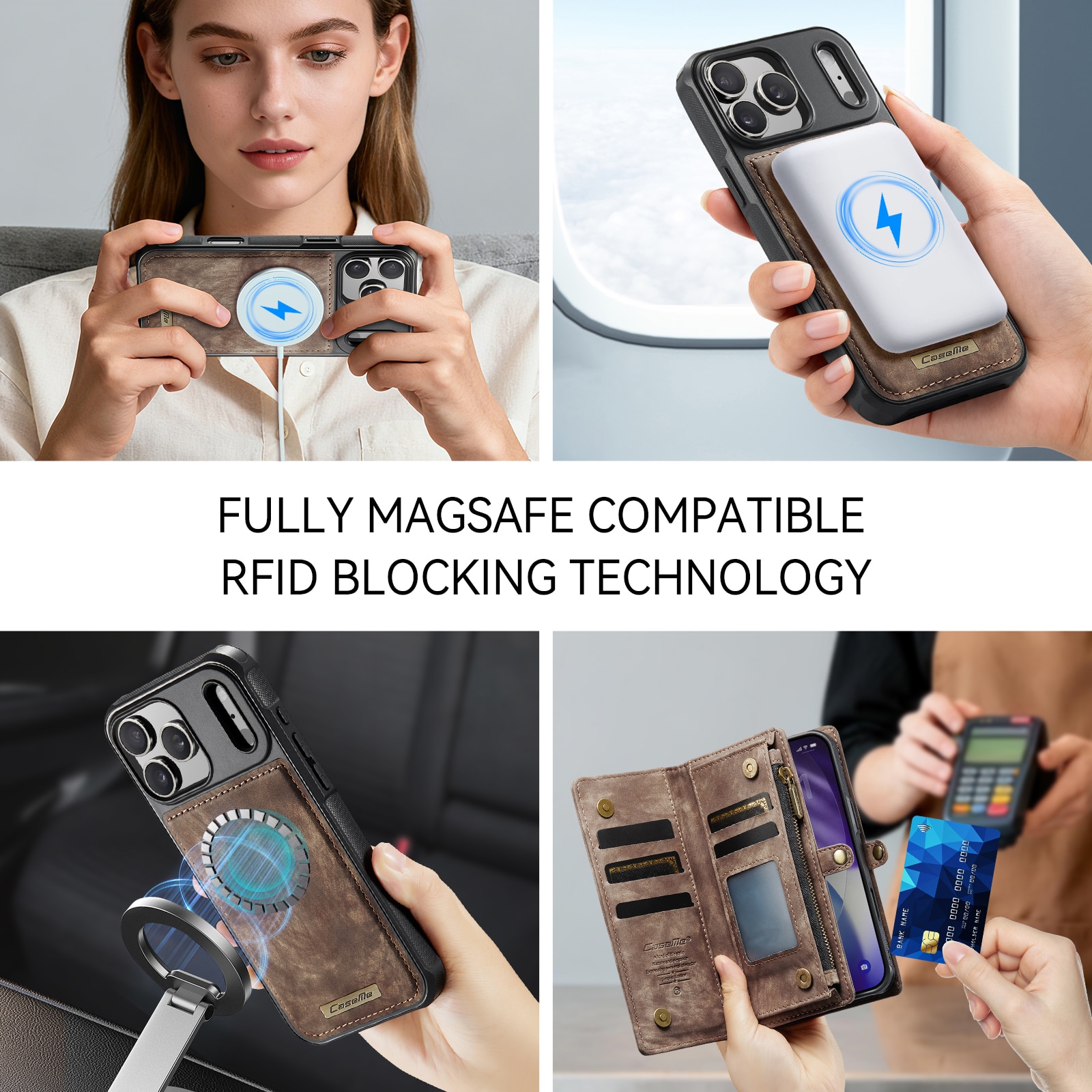 iPhone 17 Pro Multi-slot Wallet Case Brown