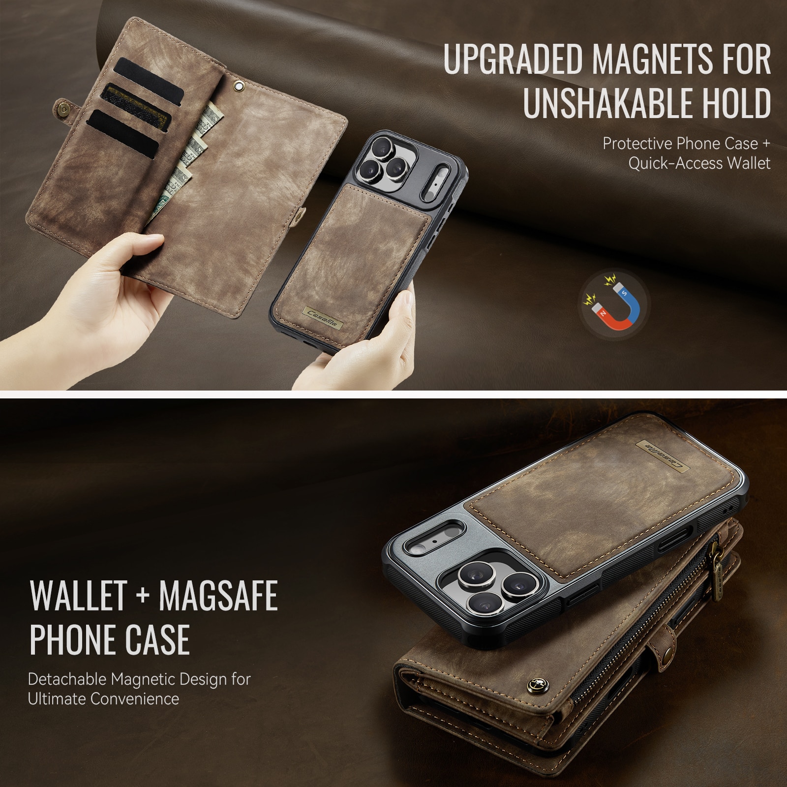 iPhone 17 Pro Multi-slot Wallet Case Brown