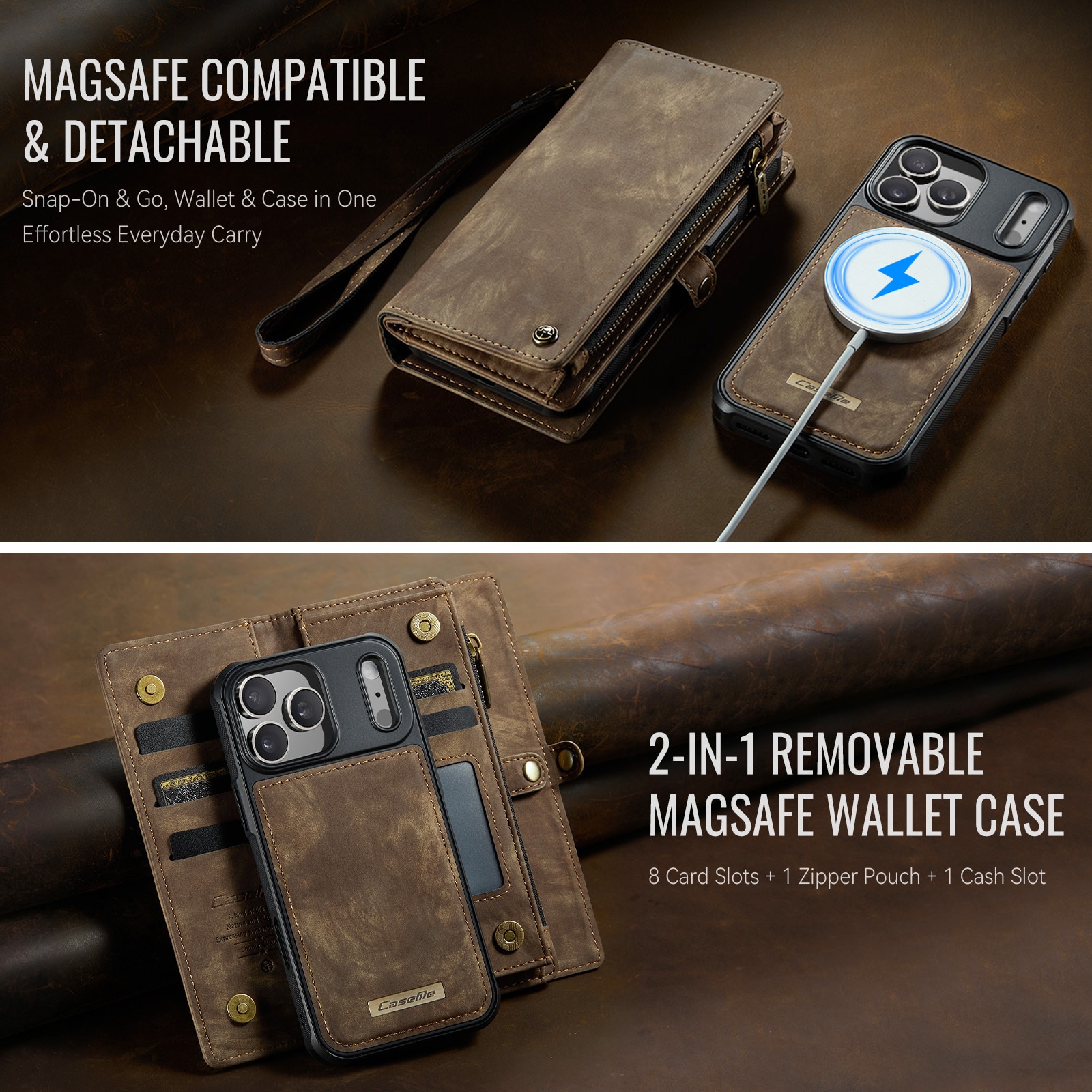 iPhone 17 Pro Multi-slot Wallet Case Brown