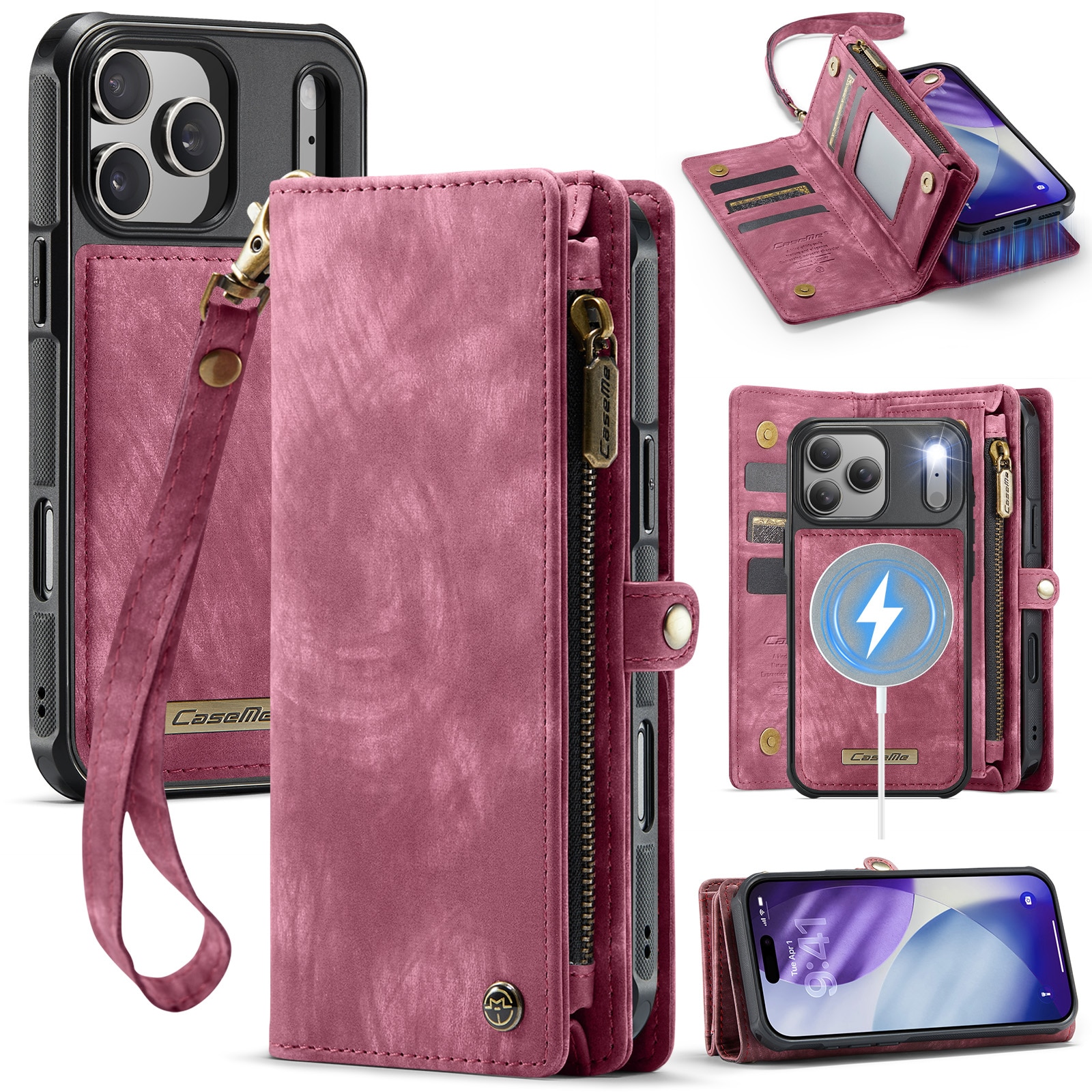 iPhone 17 Pro Multi-slot Wallet Case Red