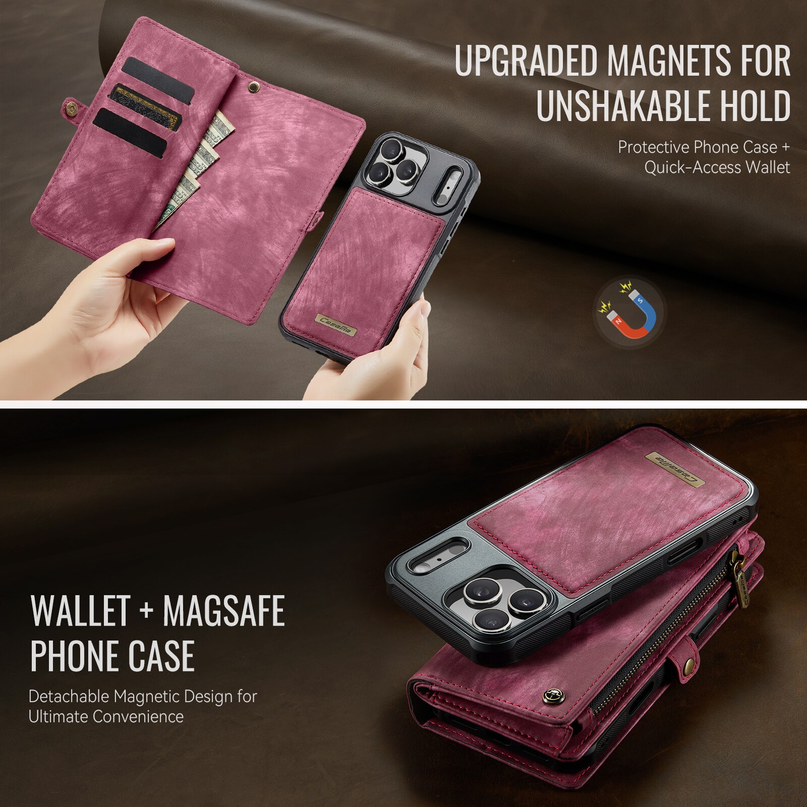 iPhone 17 Pro Multi-slot Wallet Case Red