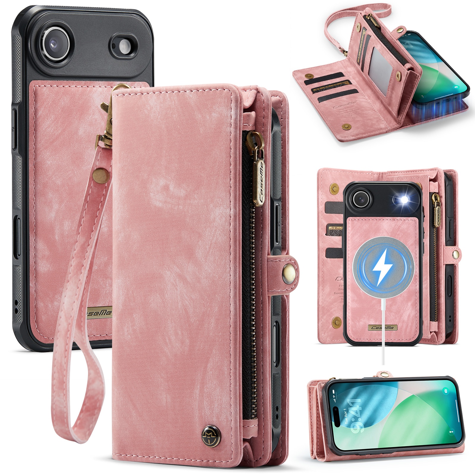 iPhone Air Multi-slot Wallet Case Pink