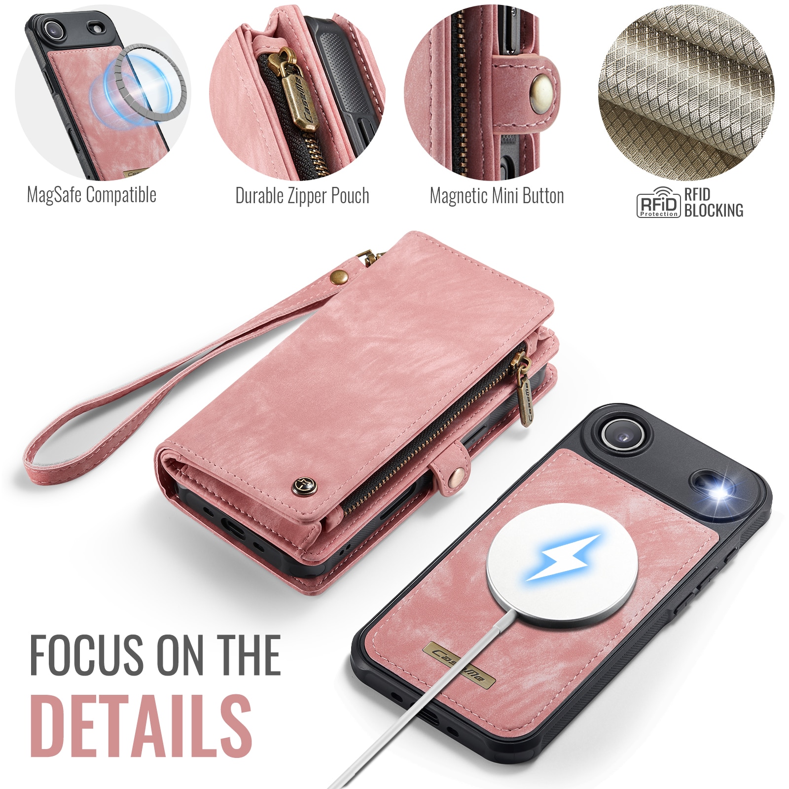 iPhone Air Multi-slot Wallet Case Pink