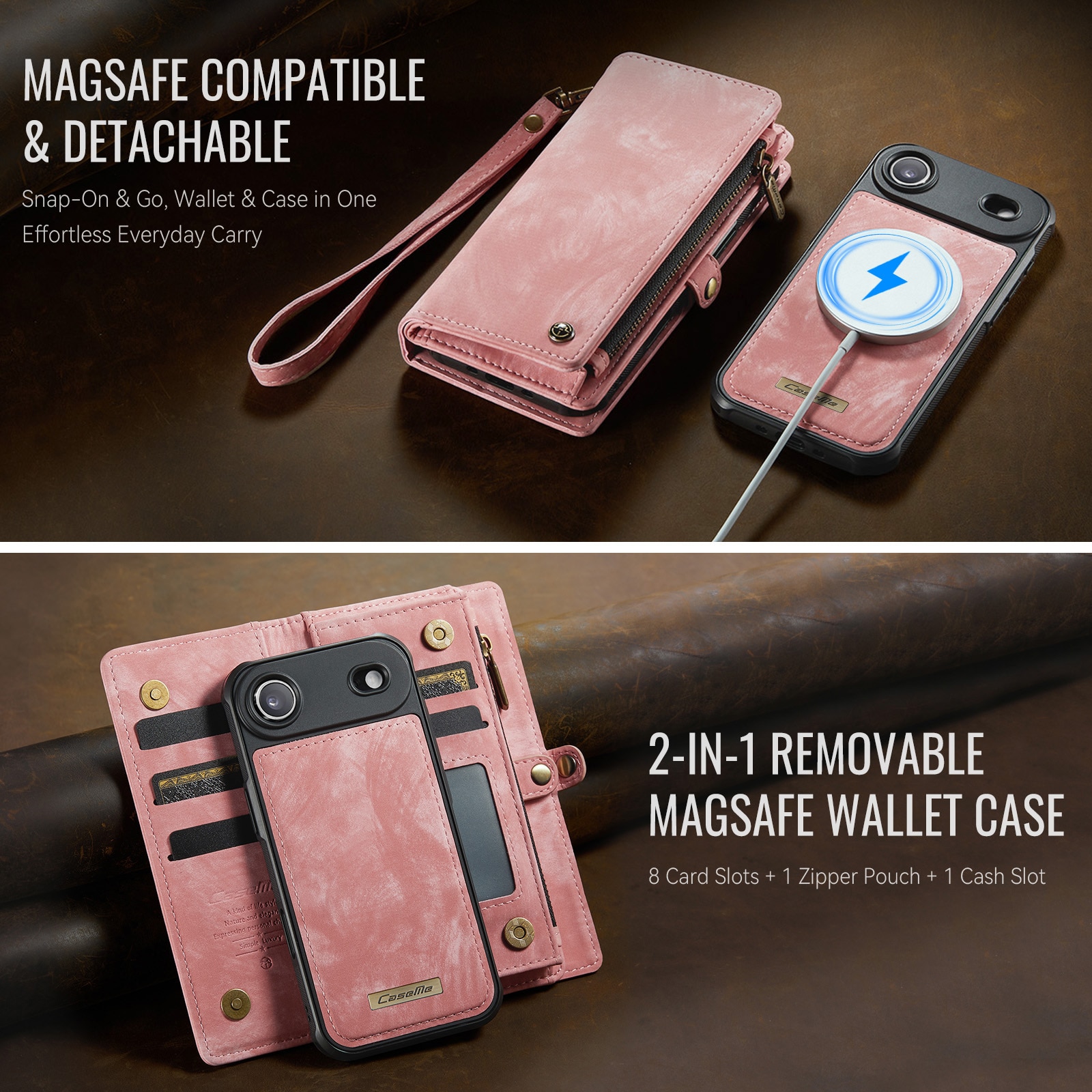 iPhone Air Multi-slot Wallet Case Pink