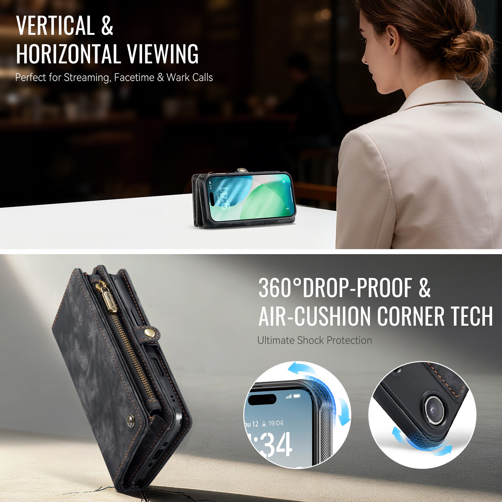 iPhone Air Multi-slot Wallet Case Grey