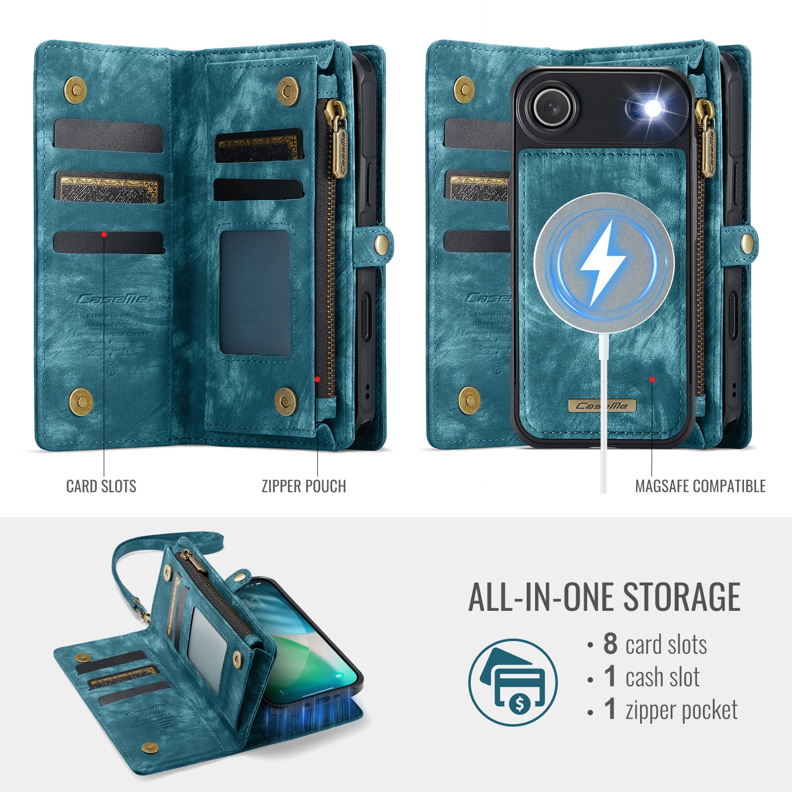 iPhone Air Multi-slot Wallet Case Blue