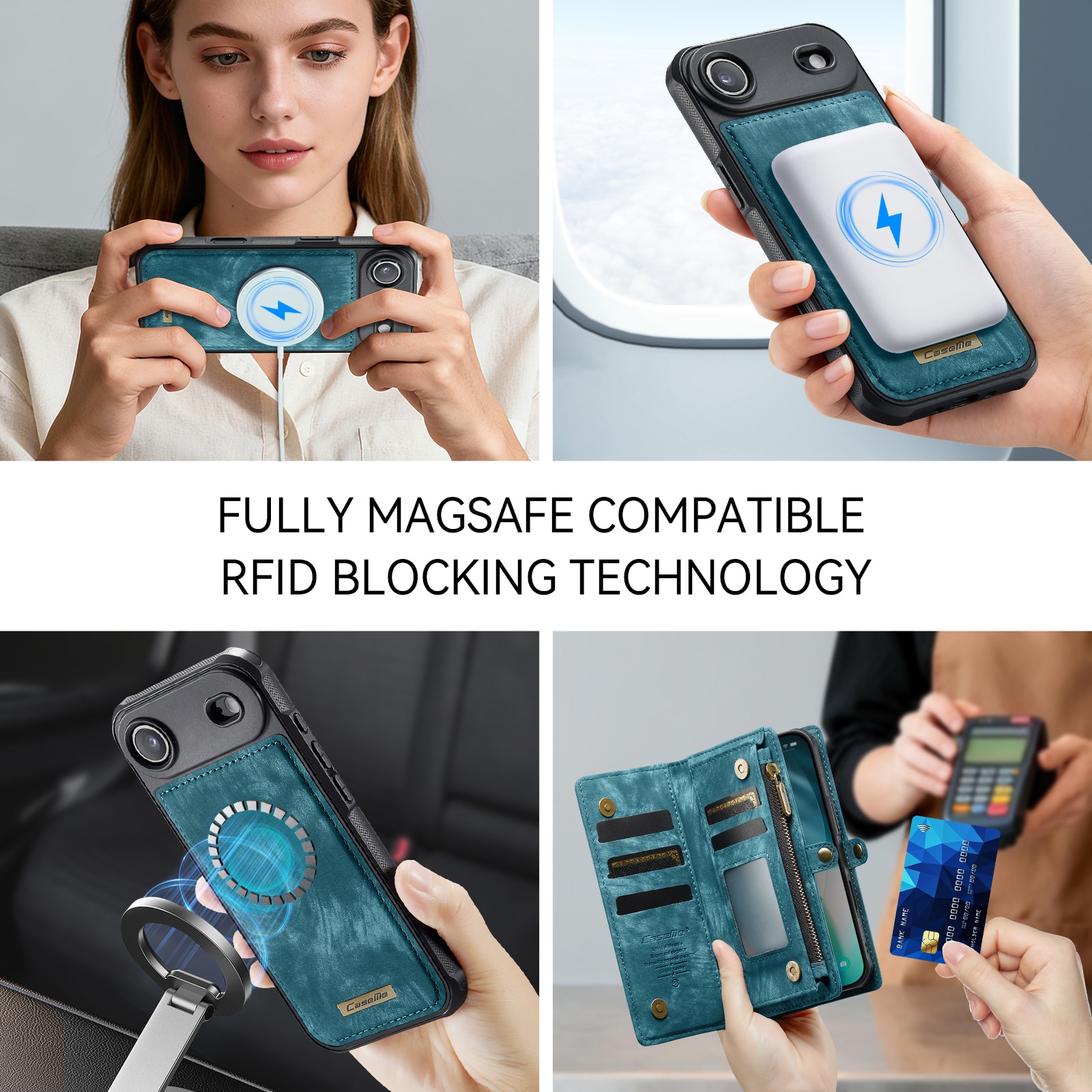 iPhone Air Multi-slot Wallet Case Blue