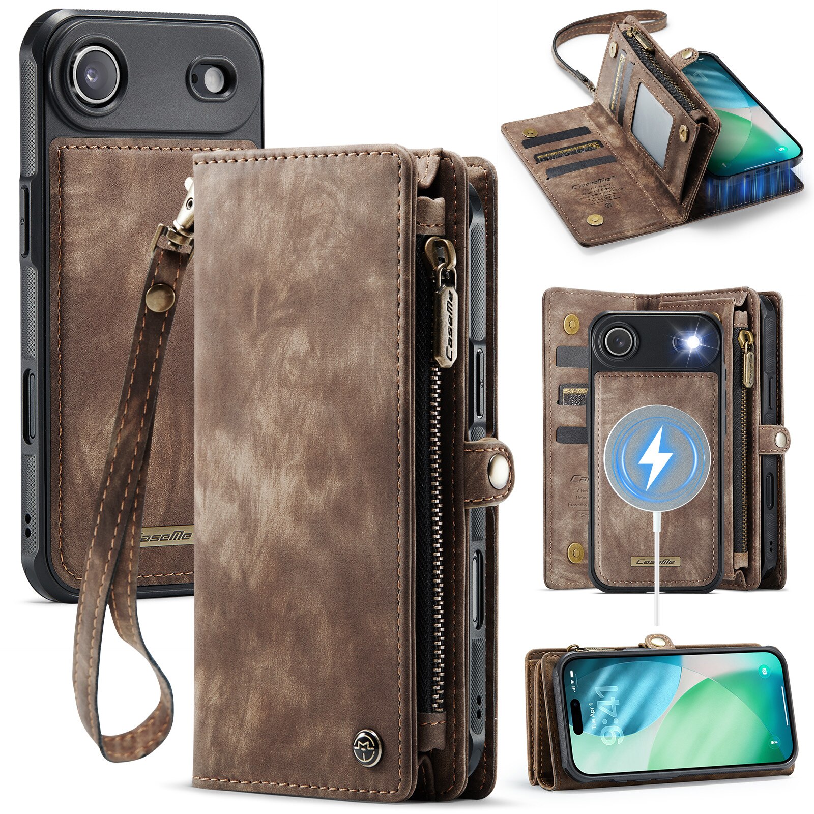 iPhone Air Multi-slot Wallet Case Brown