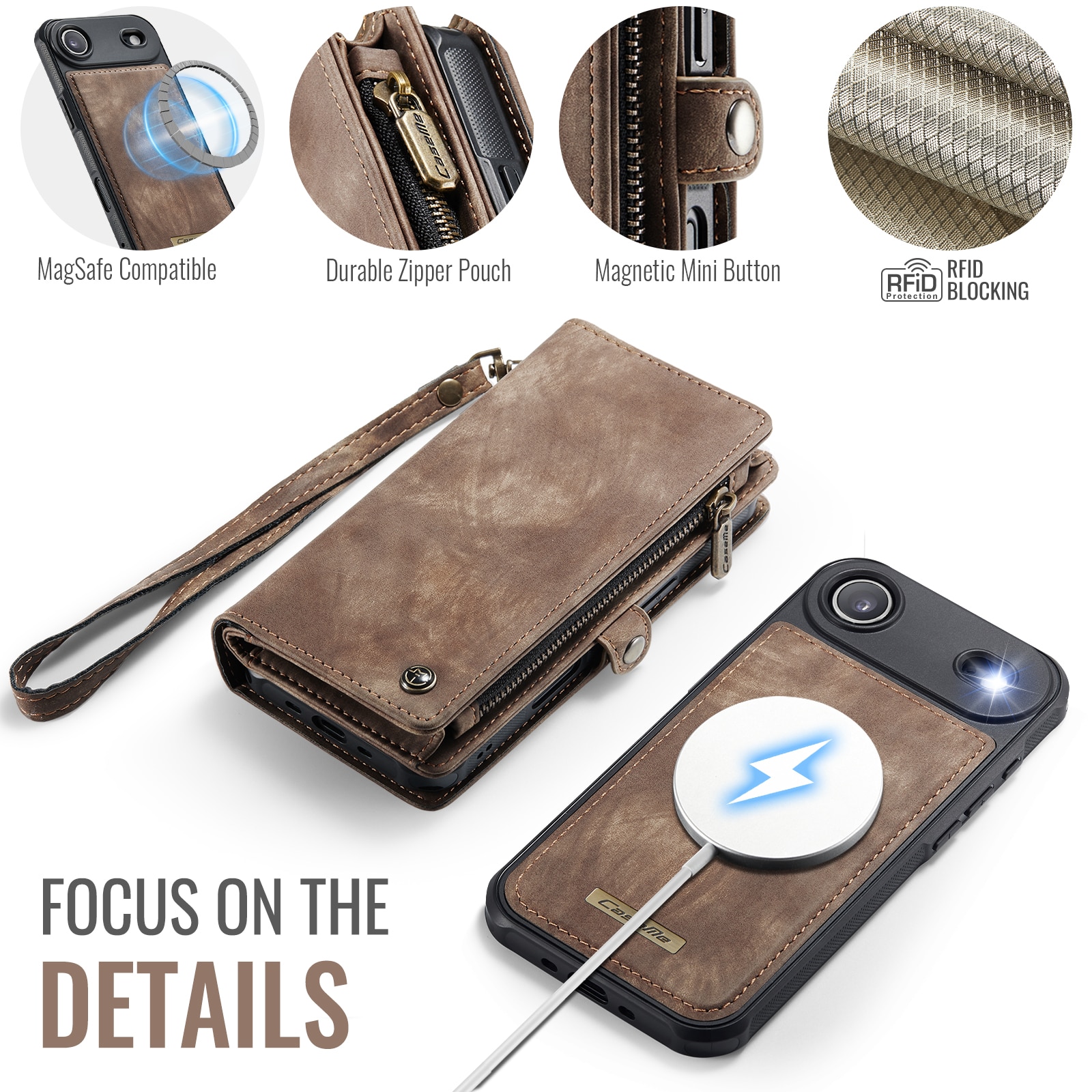 iPhone Air Multi-slot Wallet Case Brown
