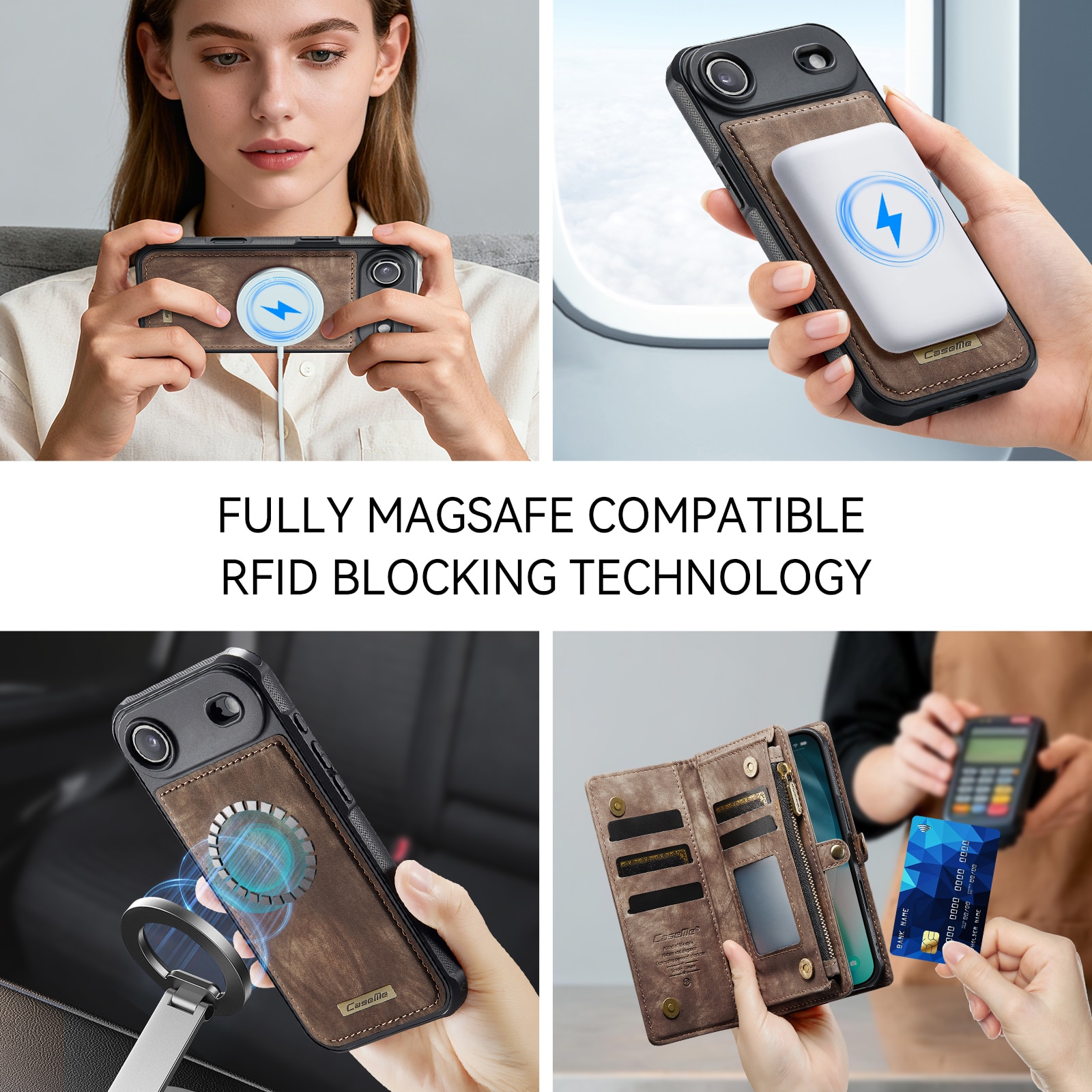 iPhone Air Multi-slot Wallet Case Brown