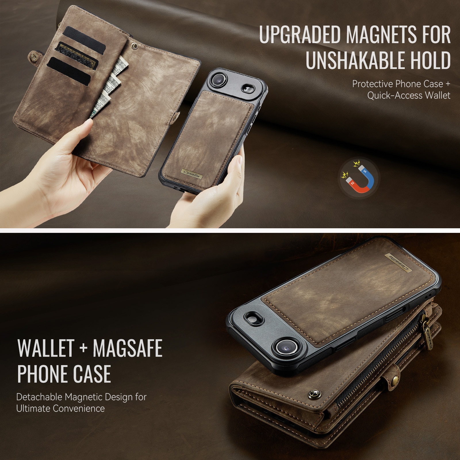 iPhone Air Multi-slot Wallet Case Brown
