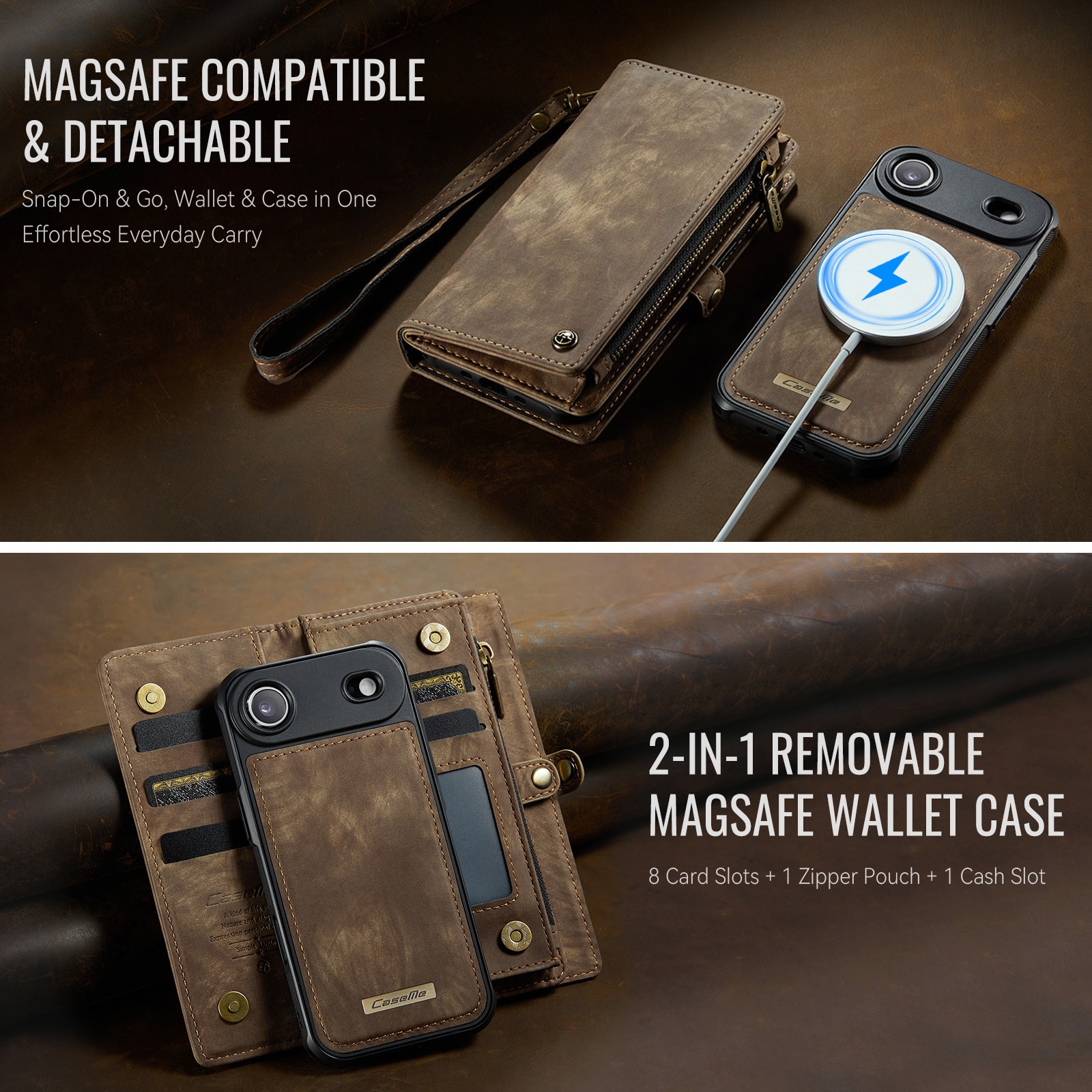 iPhone Air Multi-slot Wallet Case Brown