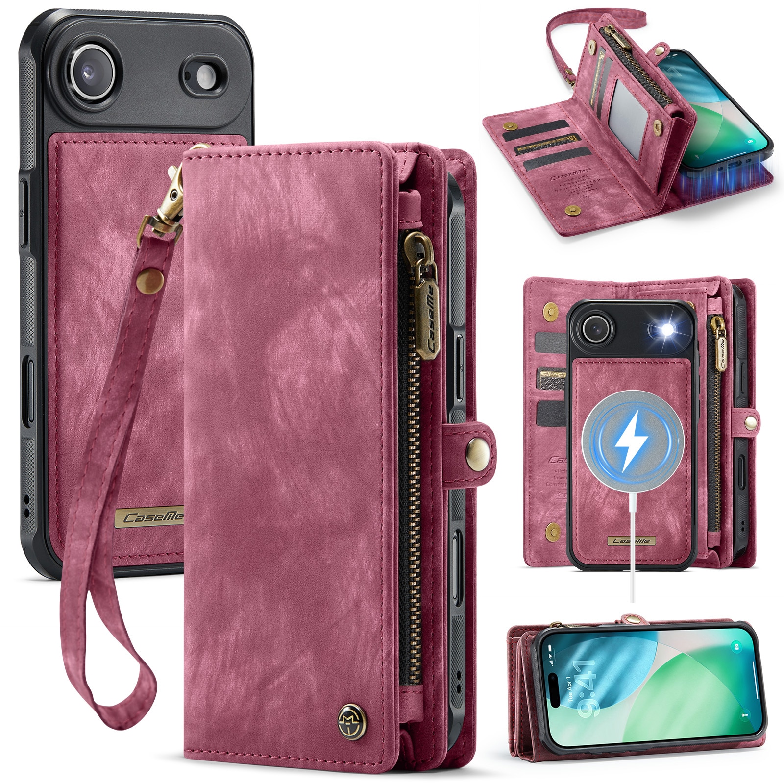 iPhone Air Multi-slot Wallet Case Red