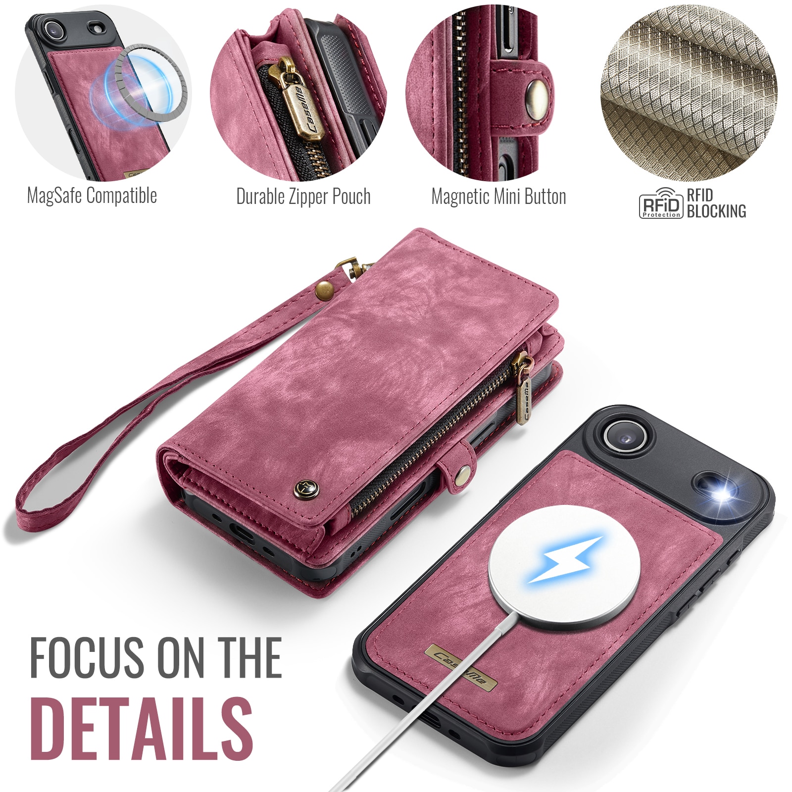 iPhone Air Multi-slot Wallet Case Red