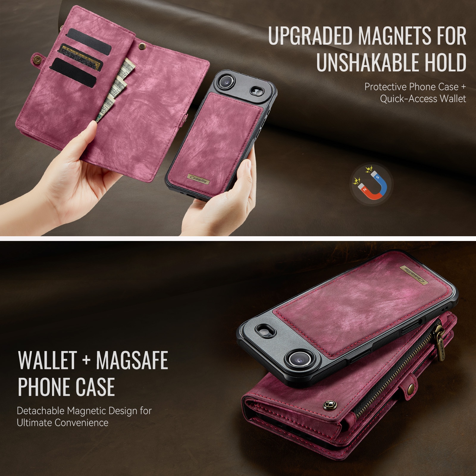 iPhone Air Multi-slot Wallet Case Red