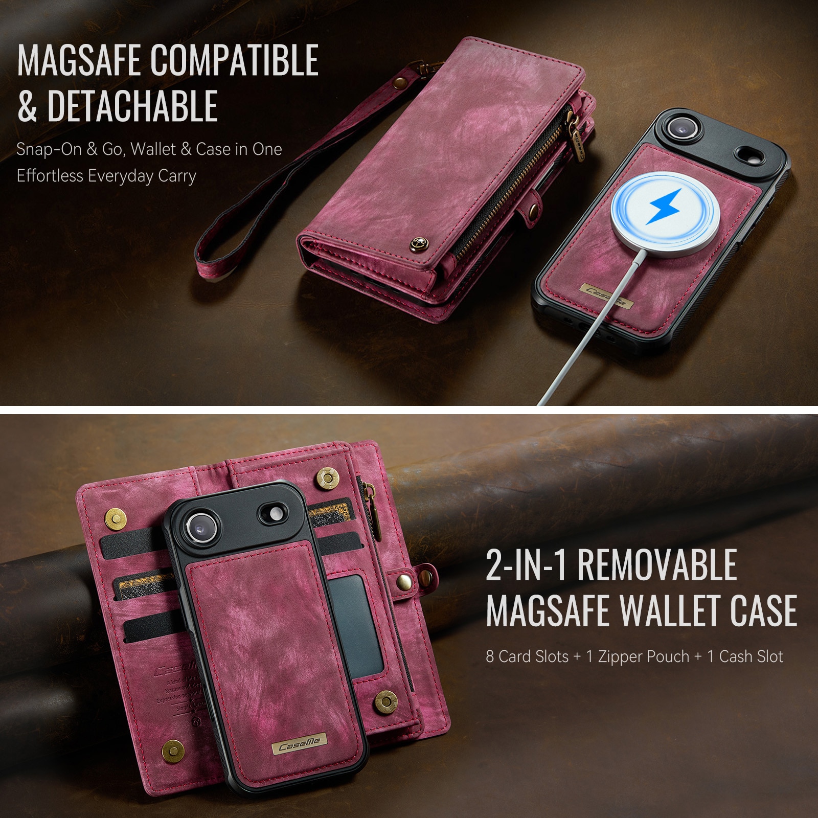 iPhone Air Multi-slot Wallet Case Red