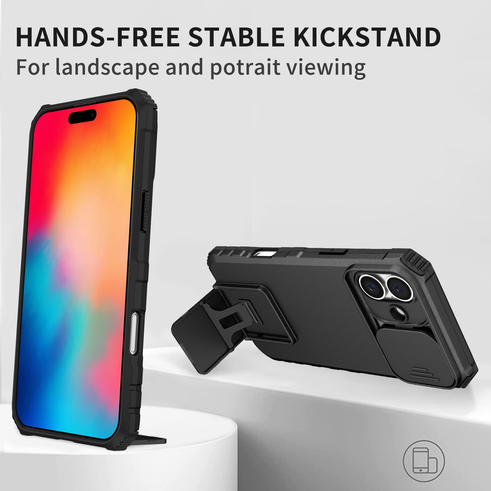 iPhone 17 Kickstand Case w. Camera Protector Black