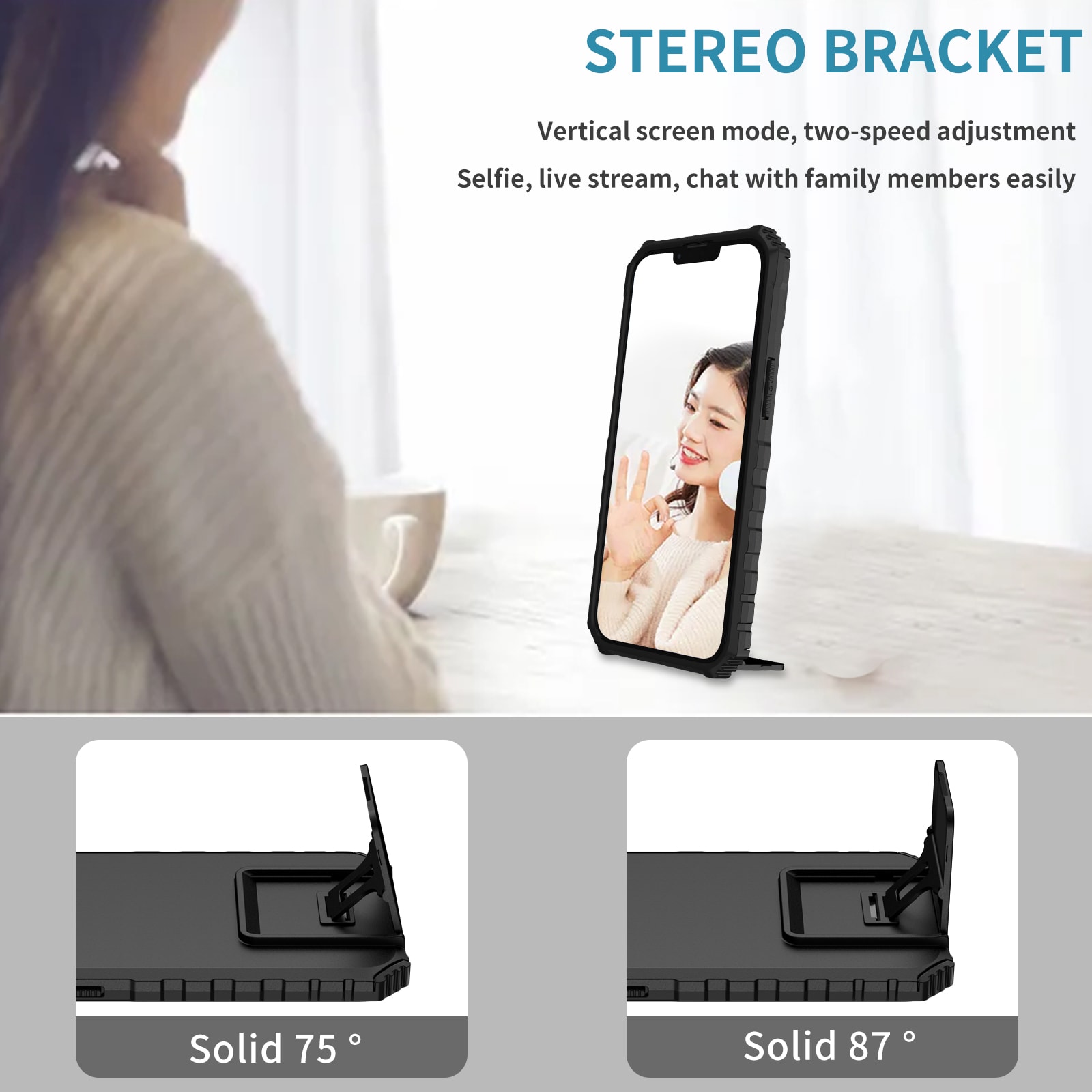 iPhone 17 Kickstand Case w. Camera Protector Black