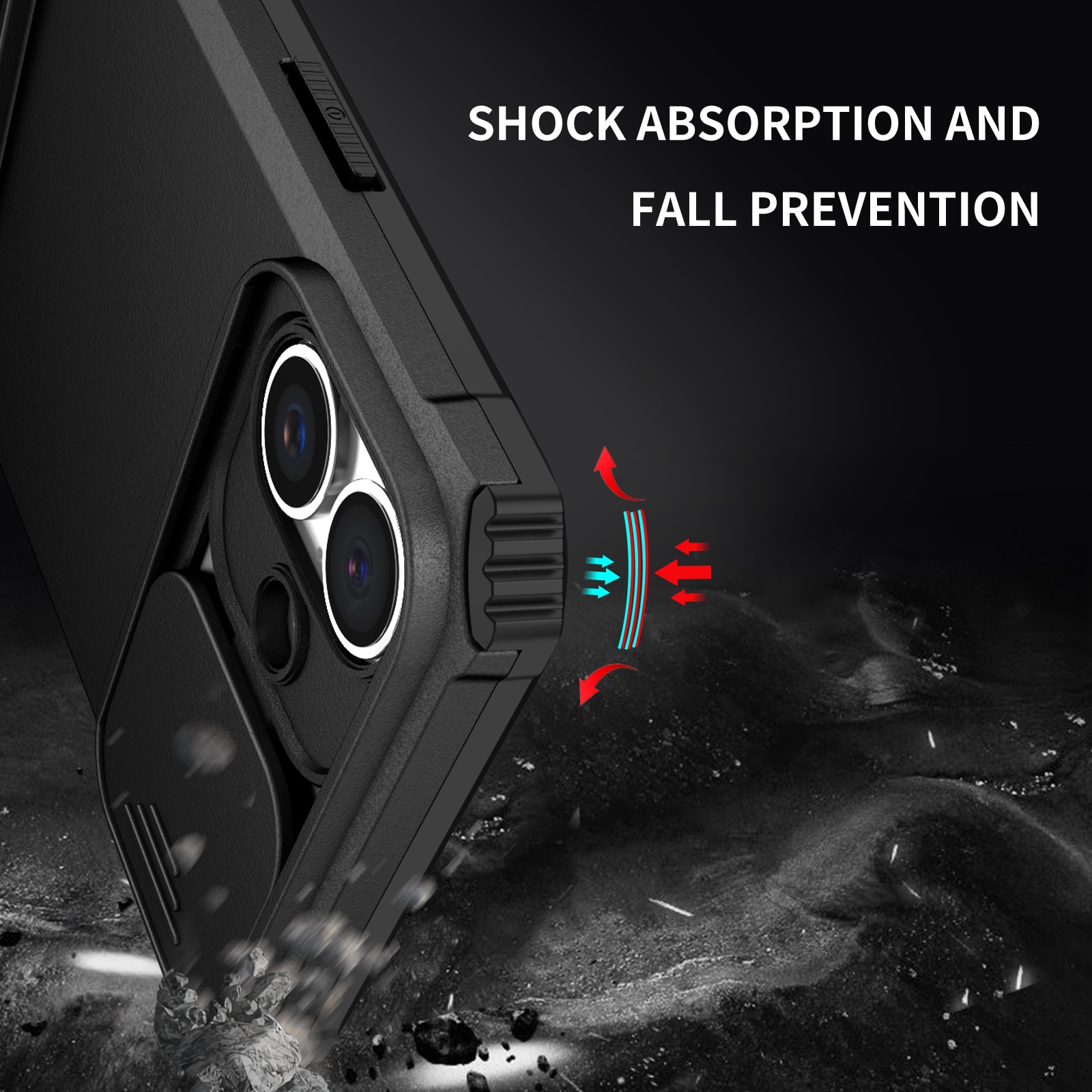 iPhone 17 Kickstand Case w. Camera Protector Black