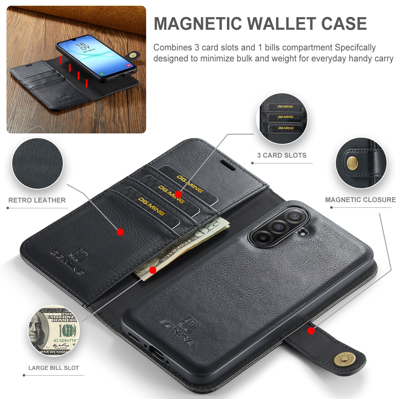 Samsung Galaxy A17 Magnet Wallet Black