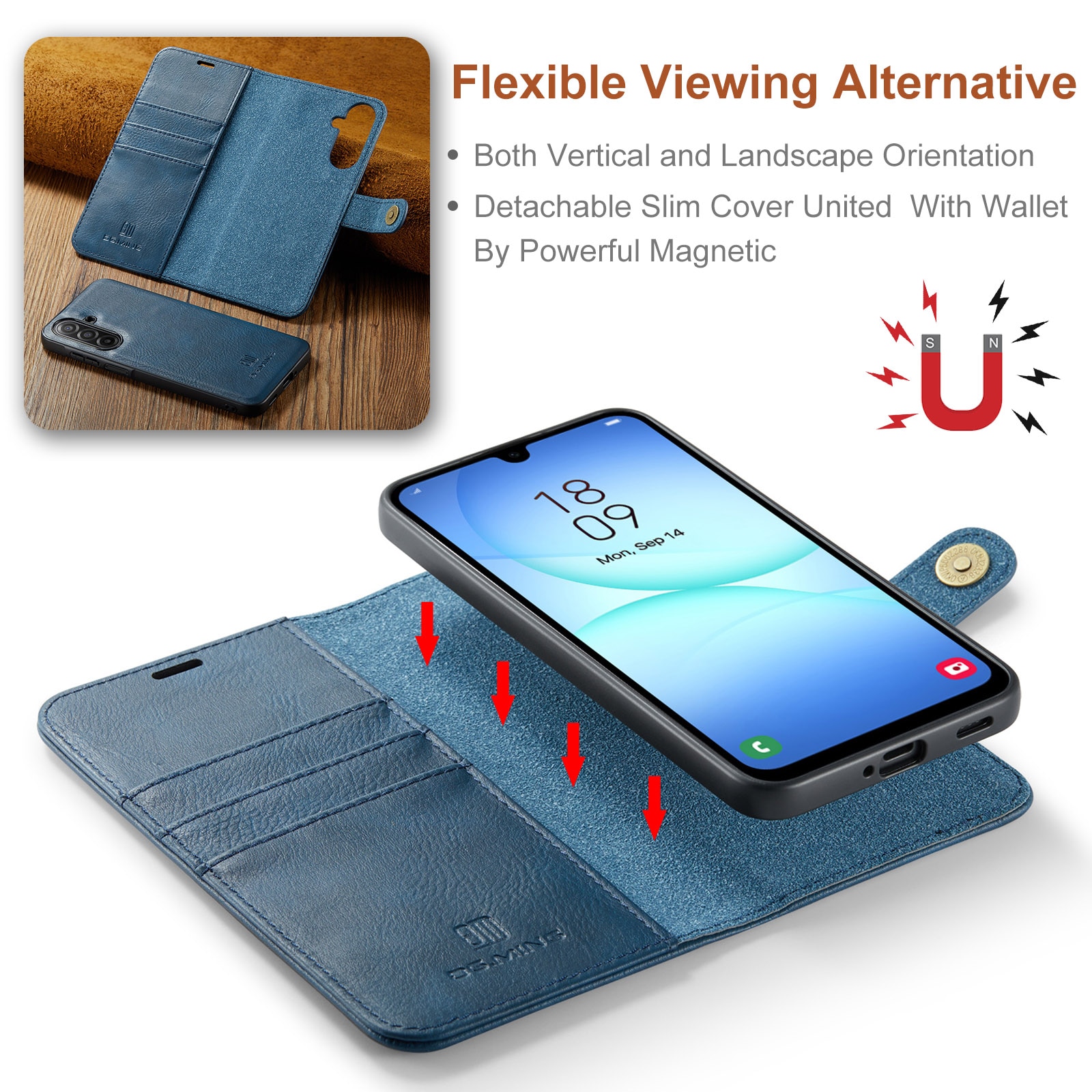 Samsung Galaxy A17 Magnet Wallet Blue