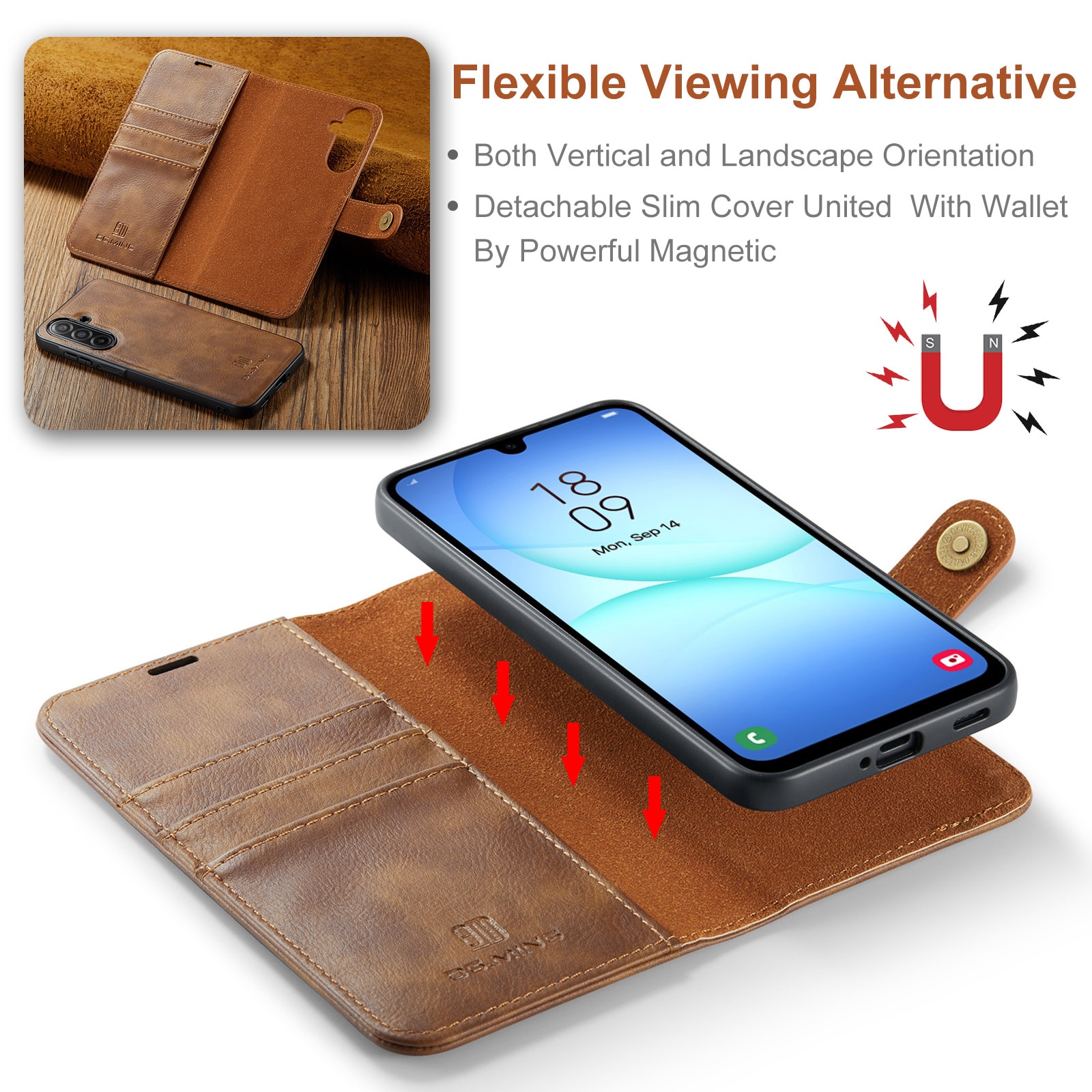 Samsung Galaxy A17 Magnet Wallet Cognac