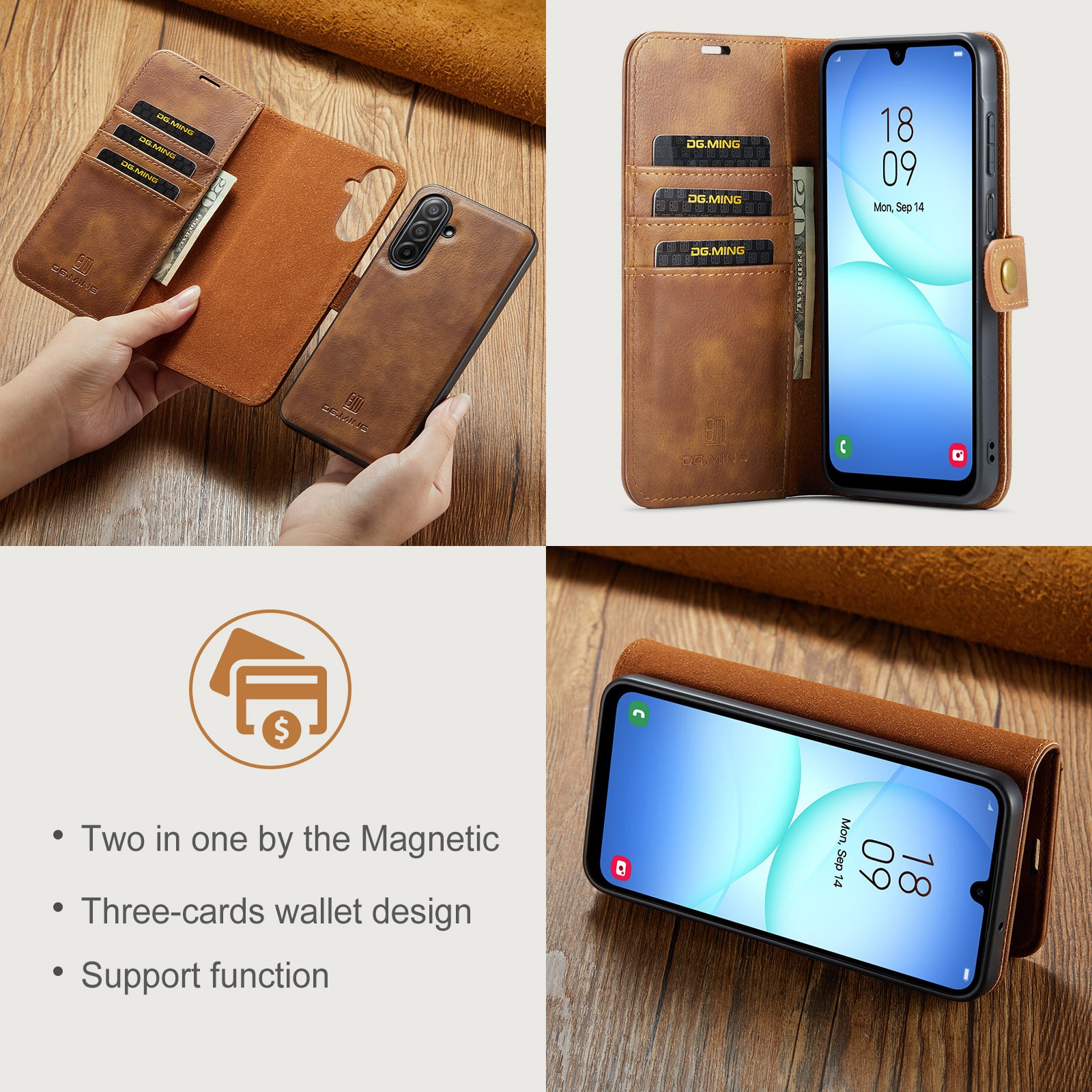 Samsung Galaxy A17 Magnet Wallet Cognac