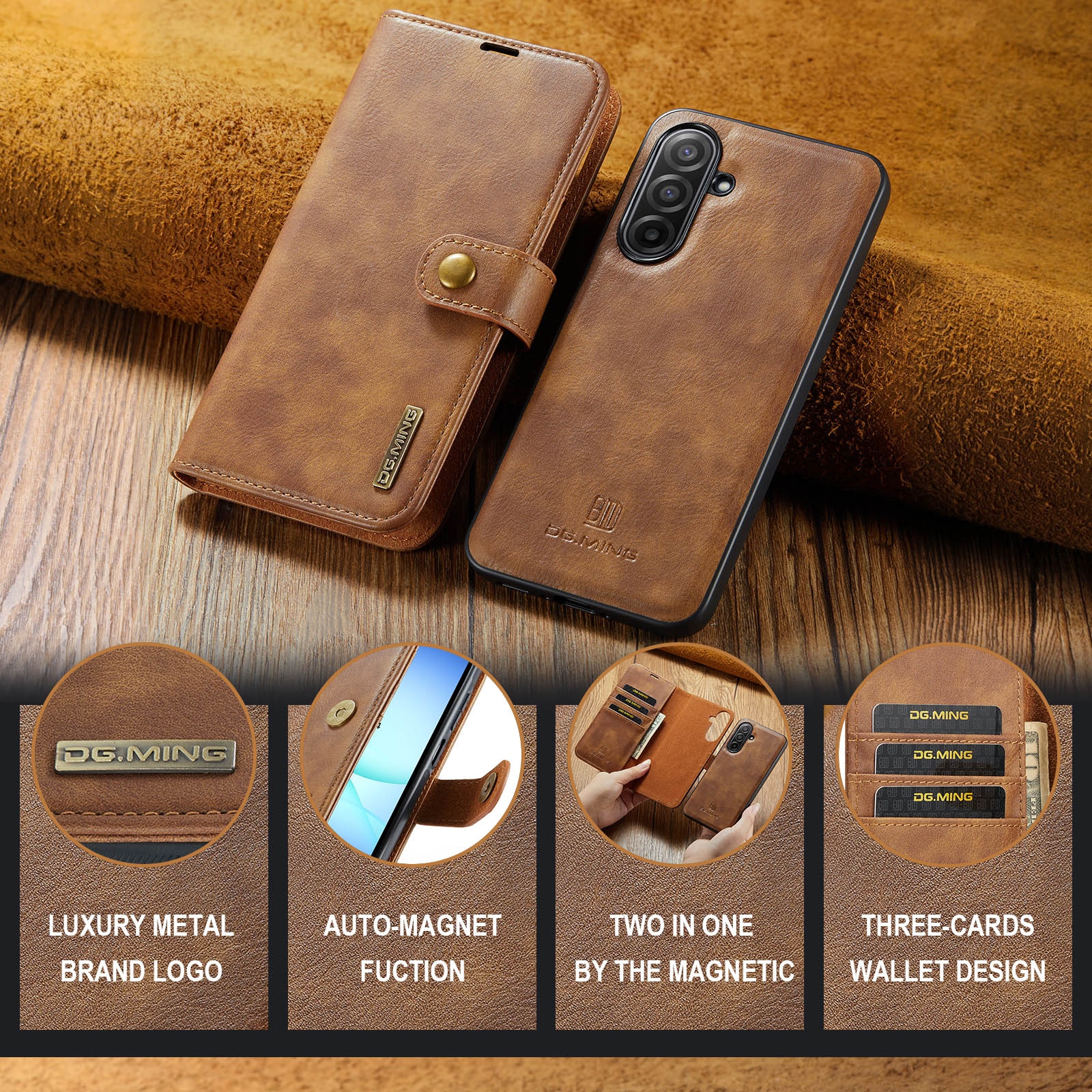 Samsung Galaxy A17 Magnet Wallet Cognac