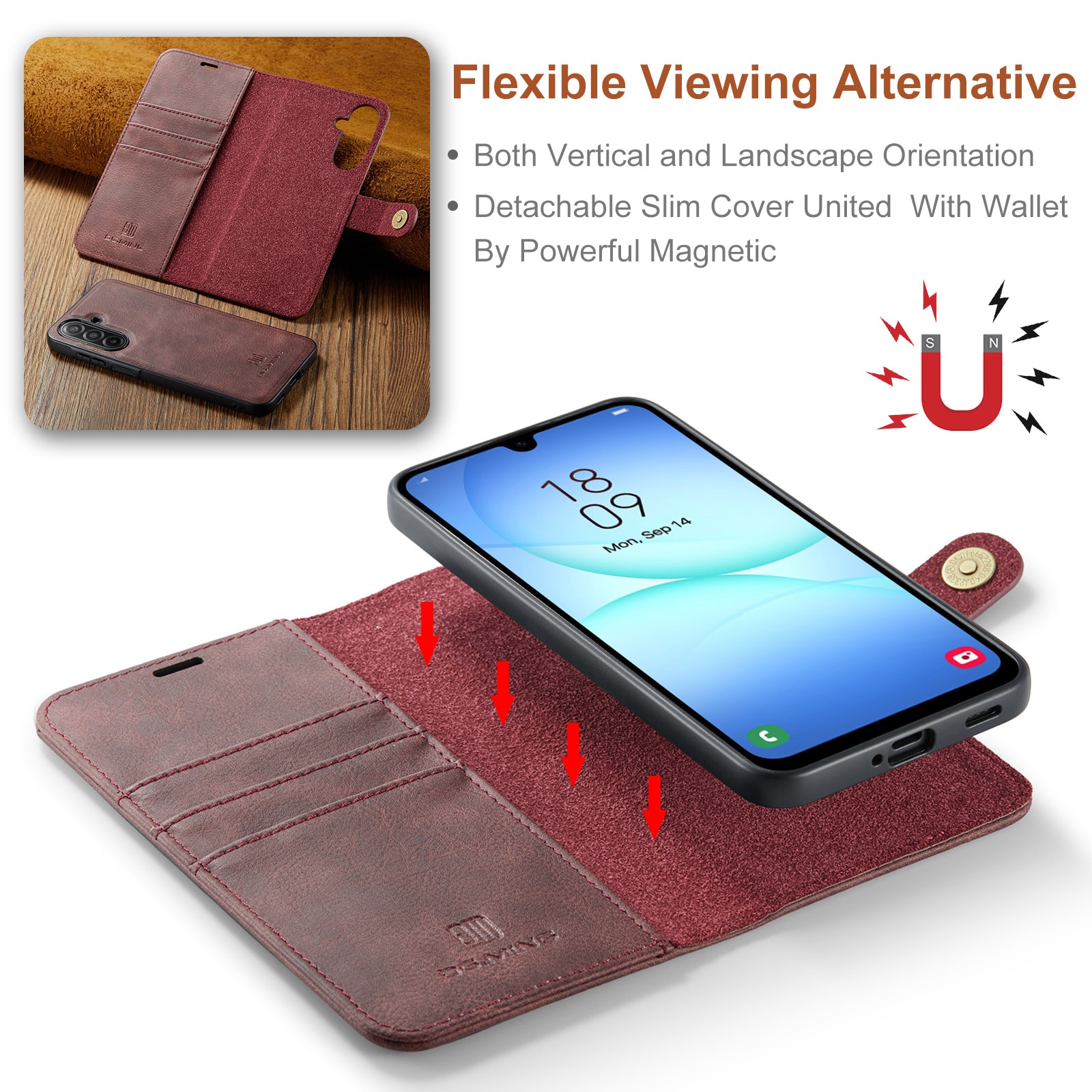 Samsung Galaxy A17 Magnet Wallet Red