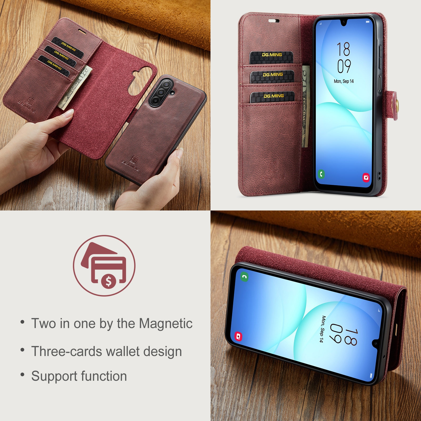Samsung Galaxy A17 Magnet Wallet Red