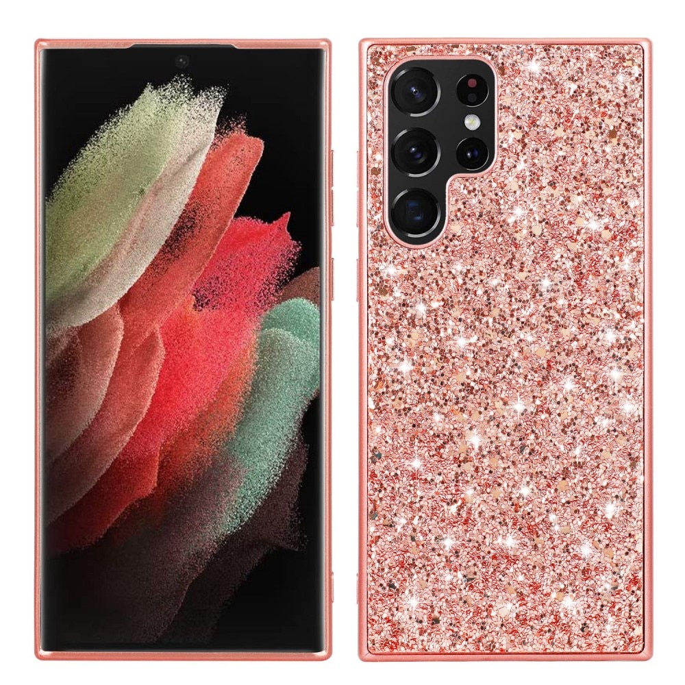 Samsung Galaxy S23 Ultra Glitter Case Rose Gold