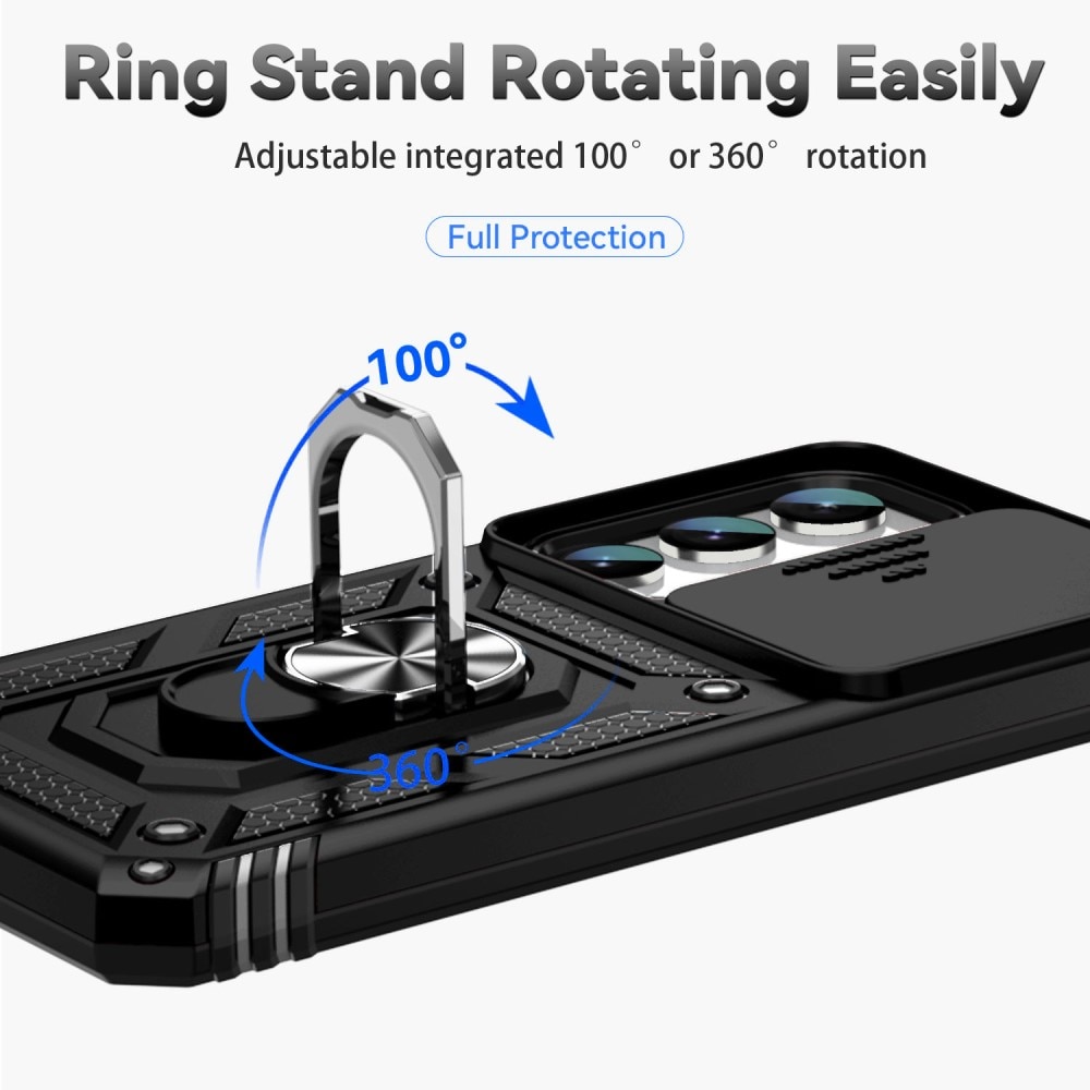 Samsung Galaxy S23 Plus Hybrid Case Tech Ring w. Camera Protector Black